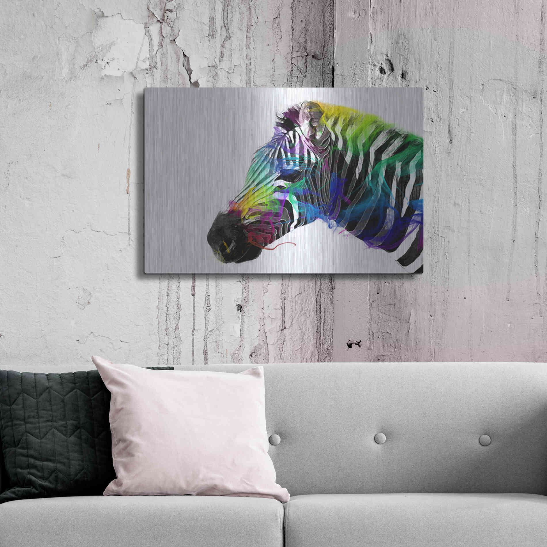 Luxe Metal Art 'Zebra' by Karen Smith, Metal Wall Art,36x24