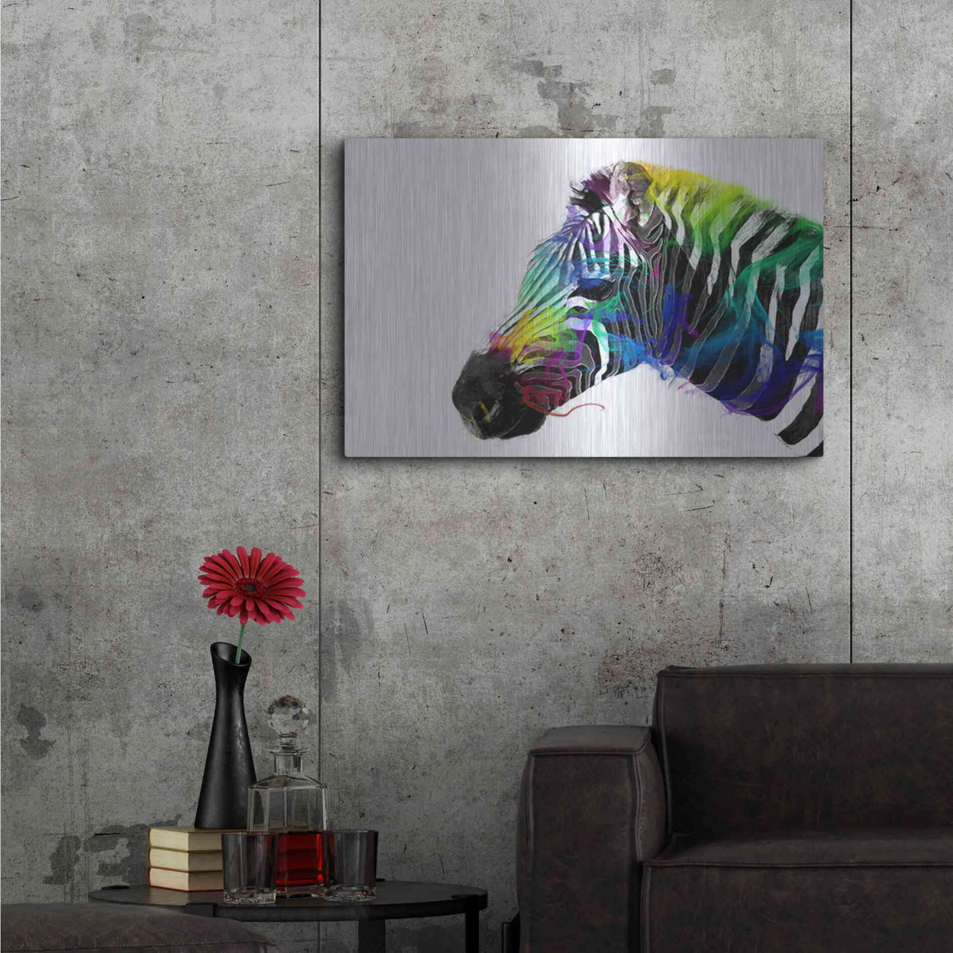 Luxe Metal Art 'Zebra' by Karen Smith, Metal Wall Art,36x24