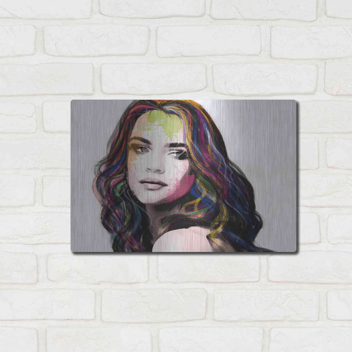 Luxe Metal Art 'Girl in Colour' by Karen Smith, Metal Wall Art,16x12