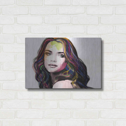 Luxe Metal Art 'Girl in Colour' by Karen Smith, Metal Wall Art,24x16