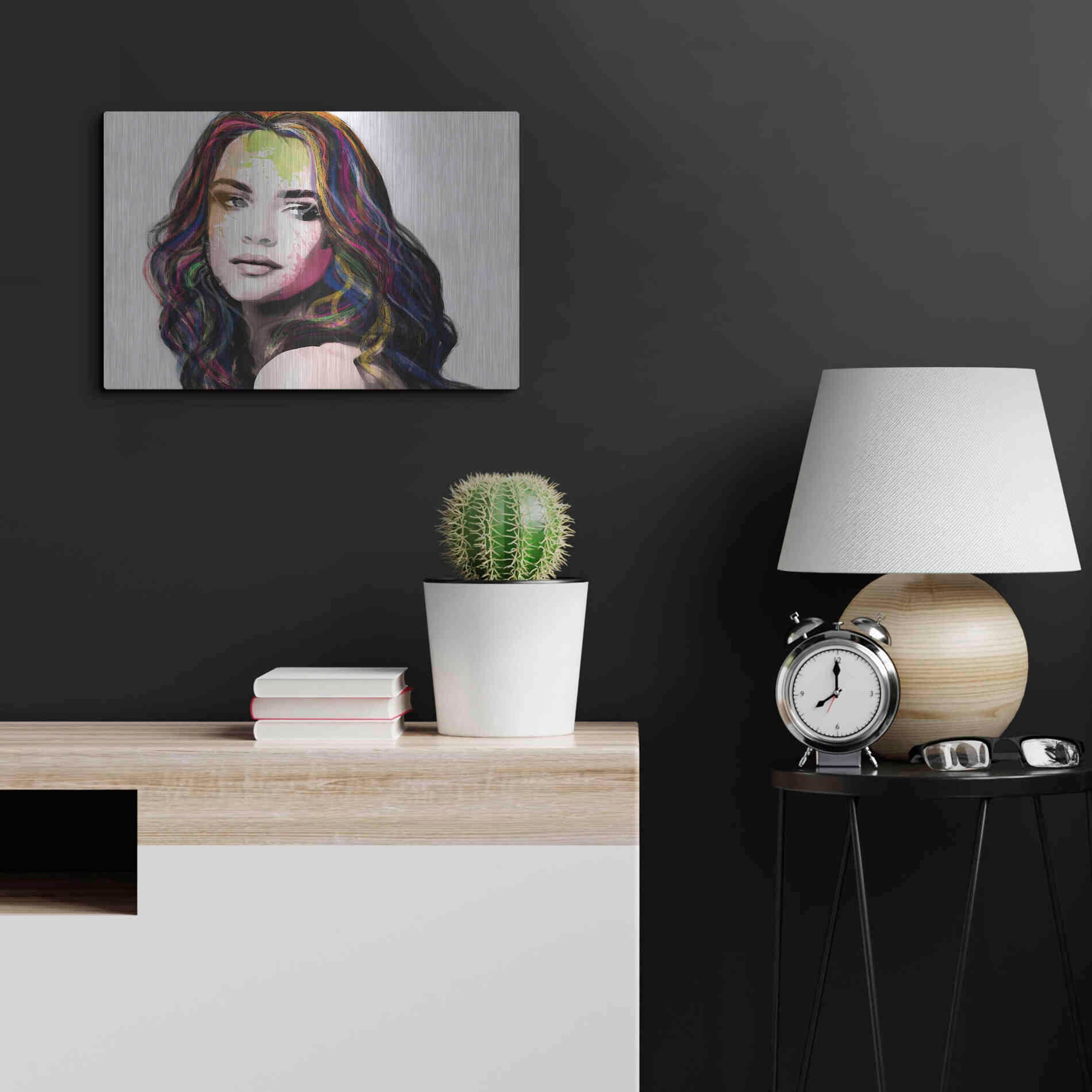 Luxe Metal Art 'Girl in Colour' by Karen Smith, Metal Wall Art,24x16