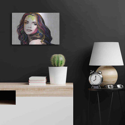 Luxe Metal Art 'Girl in Colour' by Karen Smith, Metal Wall Art,24x16