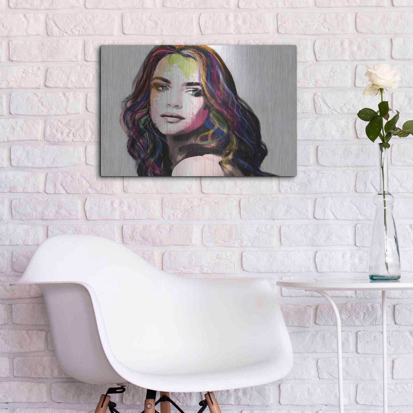 Luxe Metal Art 'Girl in Colour' by Karen Smith, Metal Wall Art,24x16