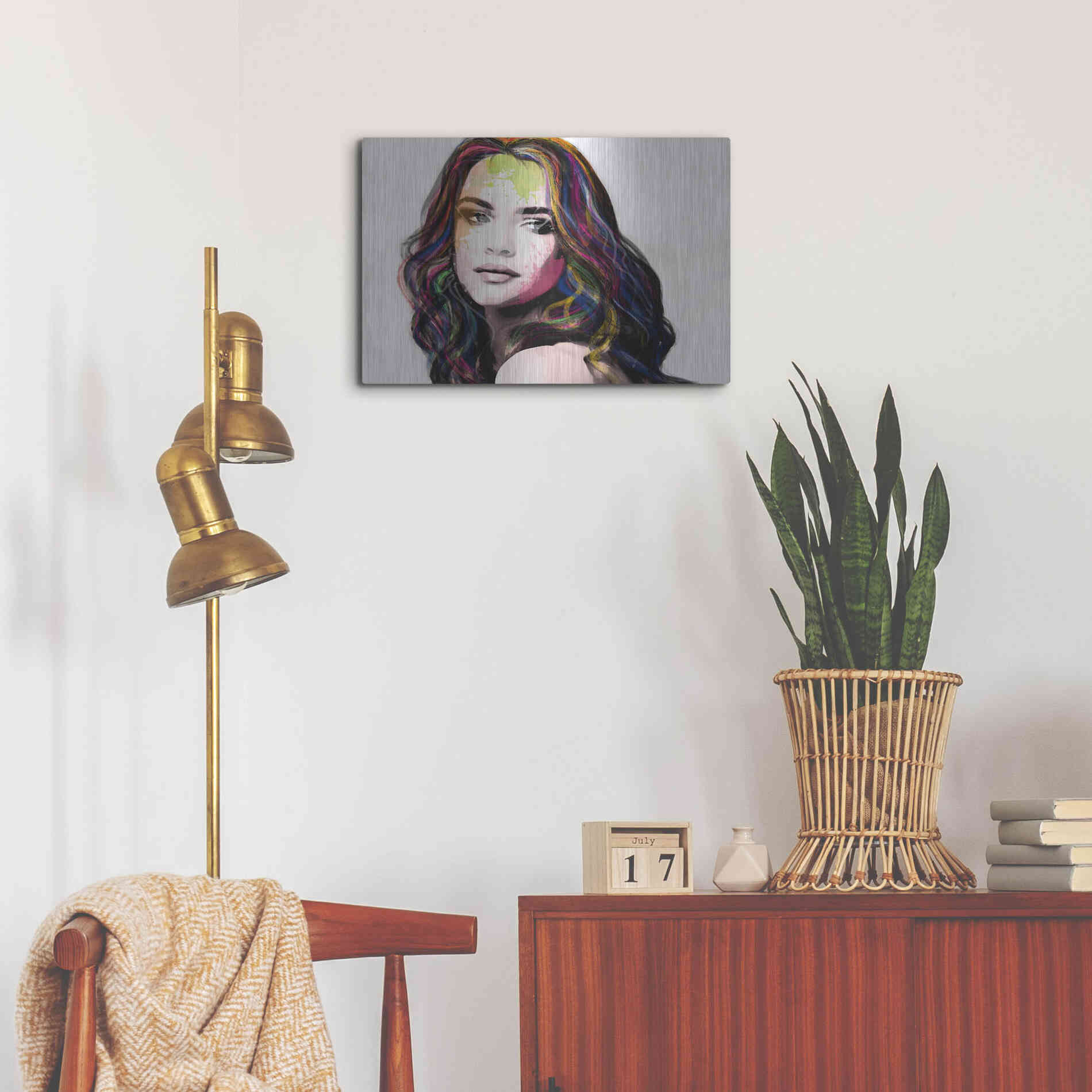 Luxe Metal Art 'Girl in Colour' by Karen Smith, Metal Wall Art,24x16