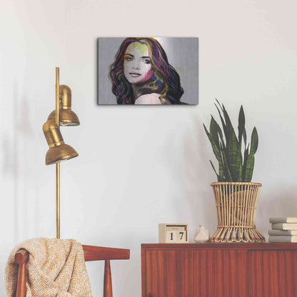 Luxe Metal Art 'Girl in Colour' by Karen Smith, Metal Wall Art,24x16