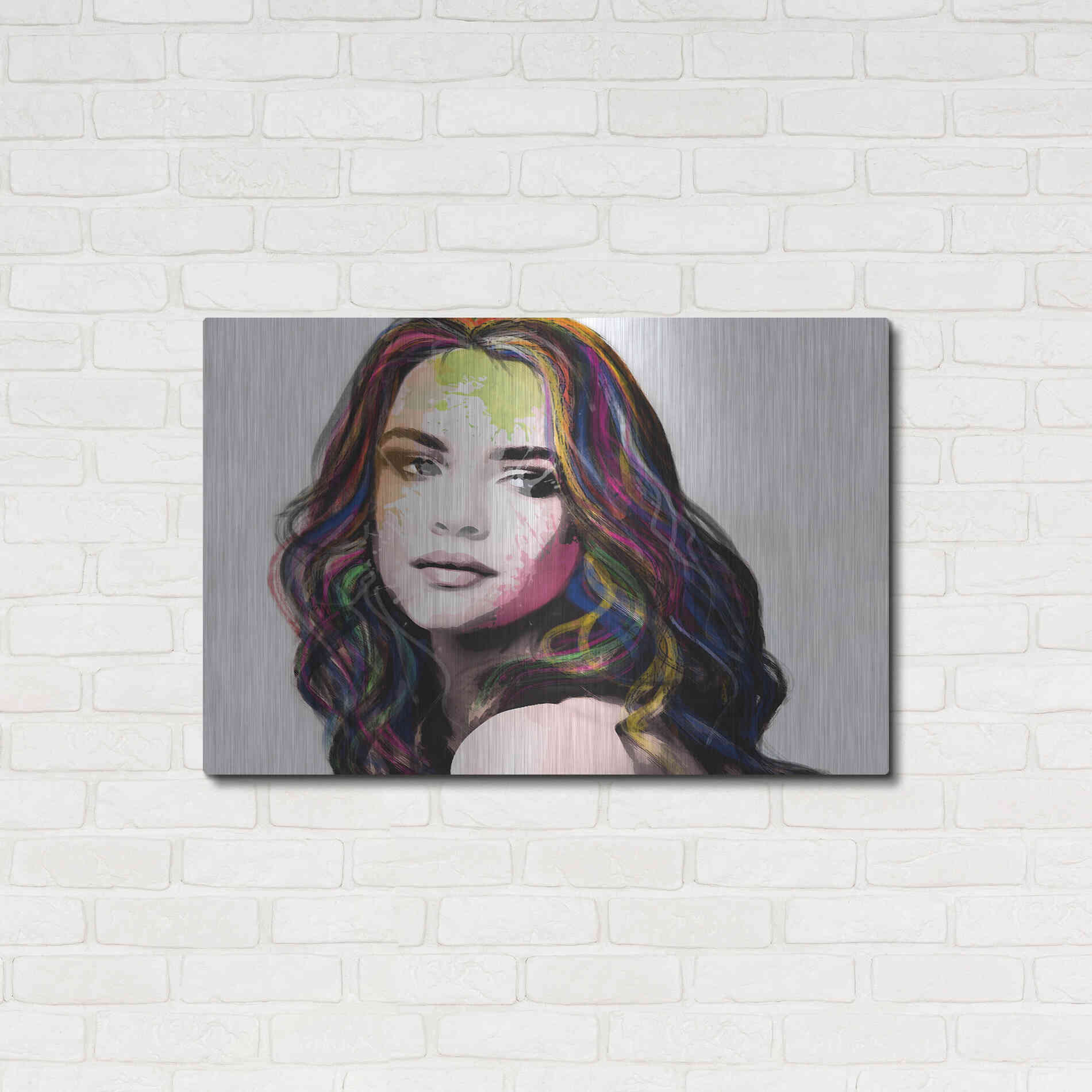 Luxe Metal Art 'Girl in Colour' by Karen Smith, Metal Wall Art,36x24