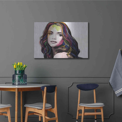 Luxe Metal Art 'Girl in Colour' by Karen Smith, Metal Wall Art,36x24