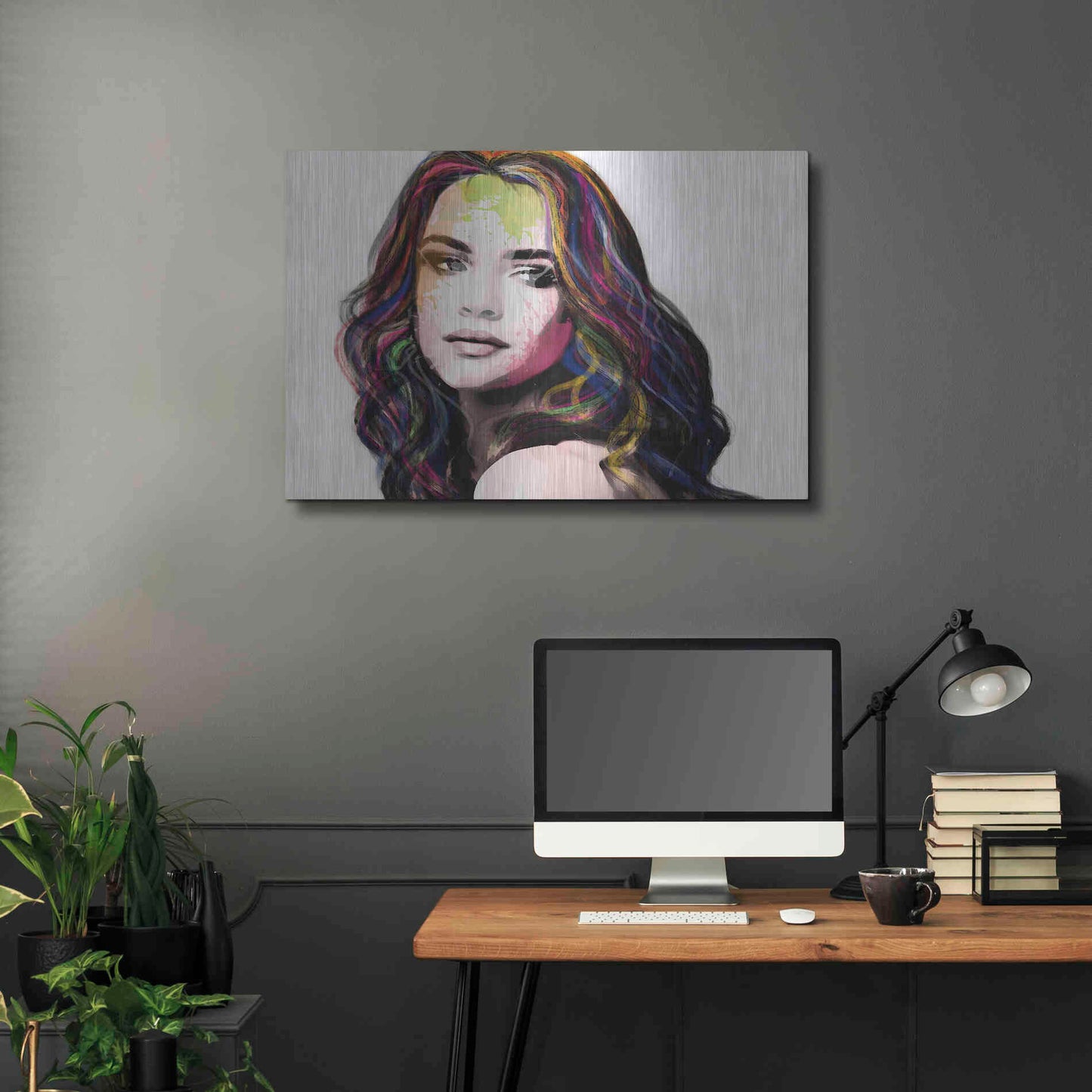 Luxe Metal Art 'Girl in Colour' by Karen Smith, Metal Wall Art,36x24