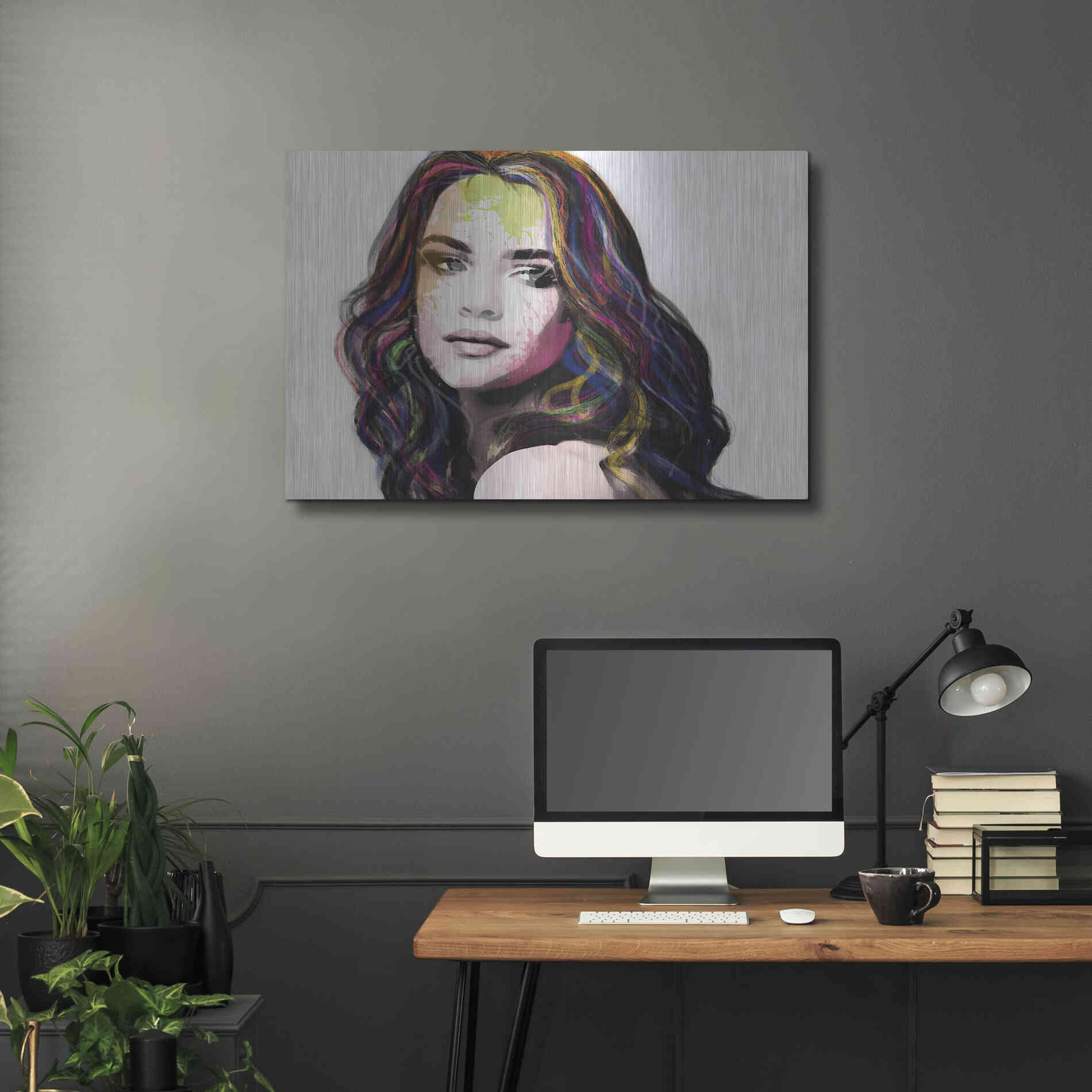 Luxe Metal Art 'Girl in Colour' by Karen Smith, Metal Wall Art,36x24