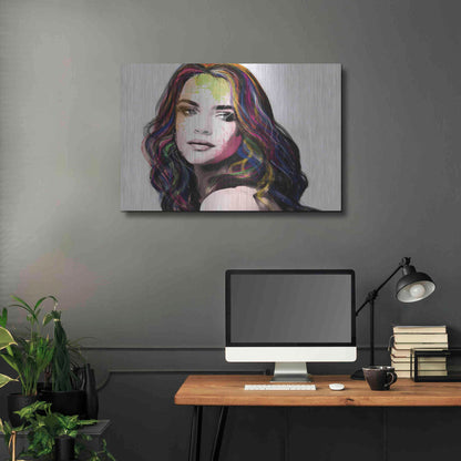 Luxe Metal Art 'Girl in Colour' by Karen Smith, Metal Wall Art,36x24
