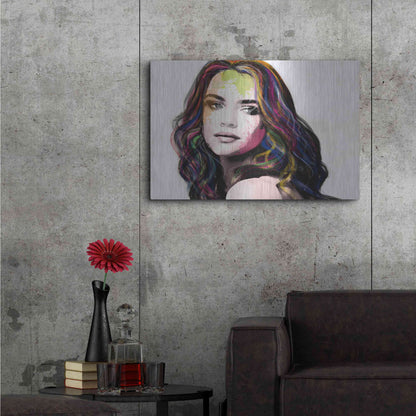 Luxe Metal Art 'Girl in Colour' by Karen Smith, Metal Wall Art,36x24