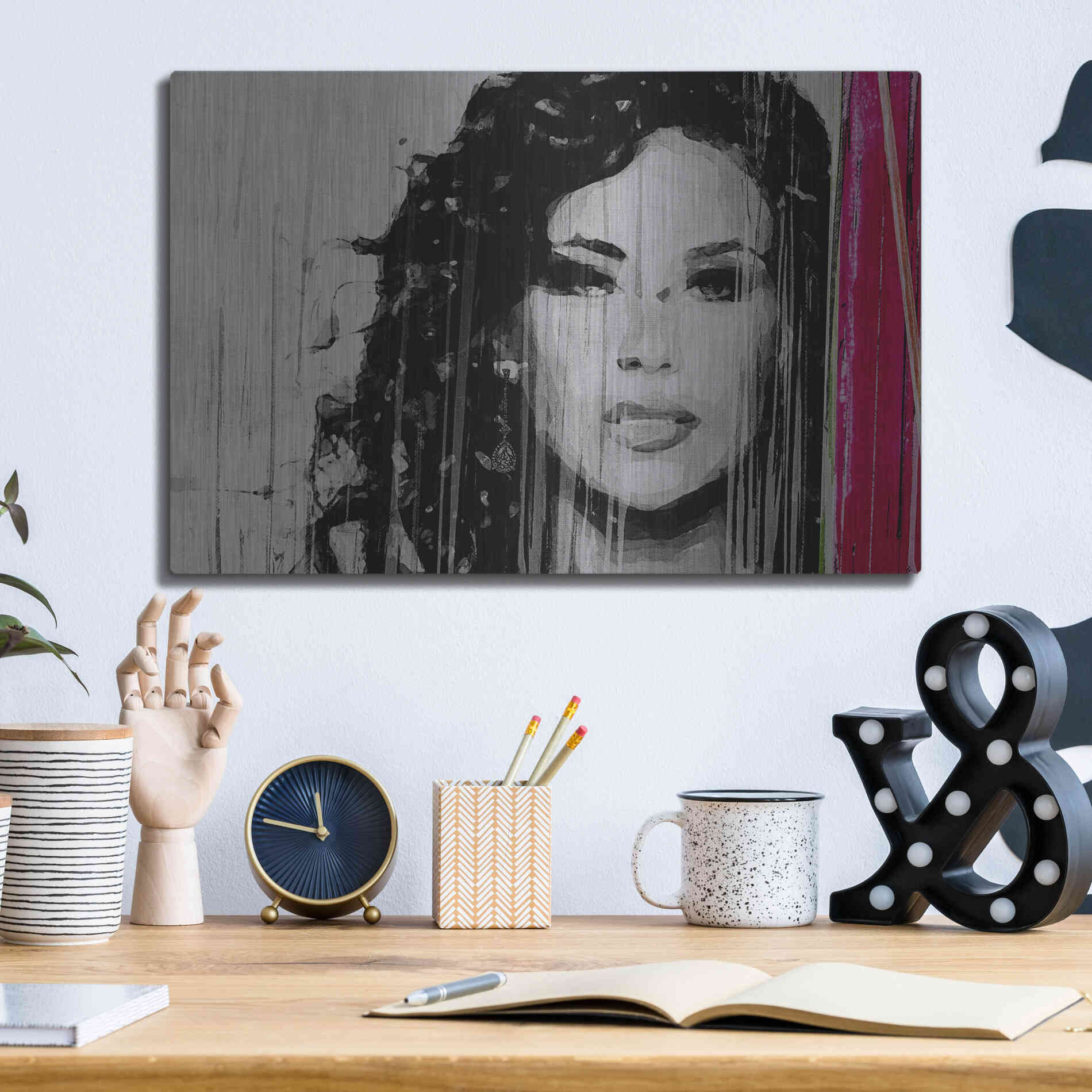 Luxe Metal Art 'Painted Lady' by Karen Smith, Metal Wall Art,16x12