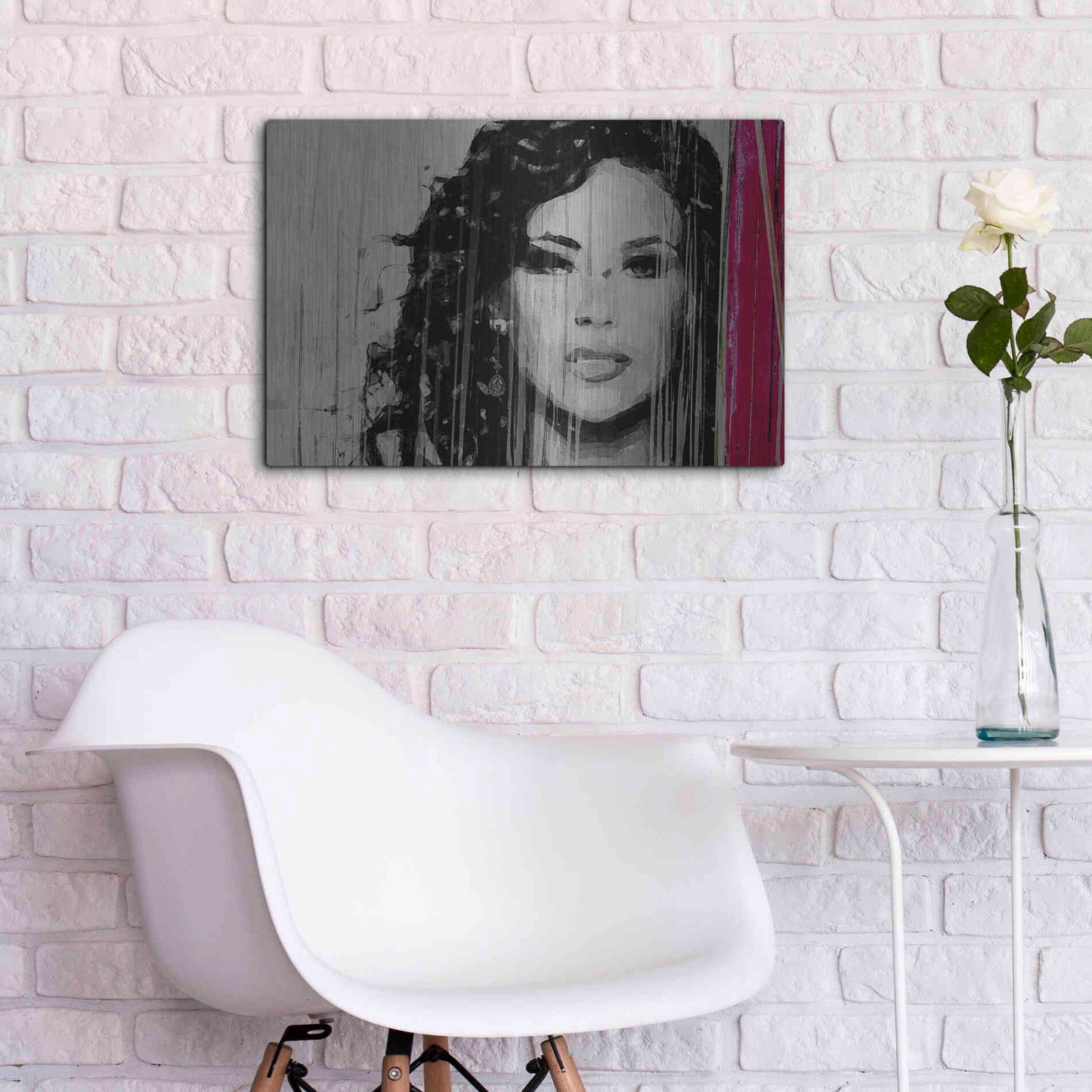 Luxe Metal Art 'Painted Lady' by Karen Smith, Metal Wall Art,24x16