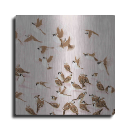 Luxe Metal Art 'Sparrow' by Zigen Tanabe, Metal Wall Art