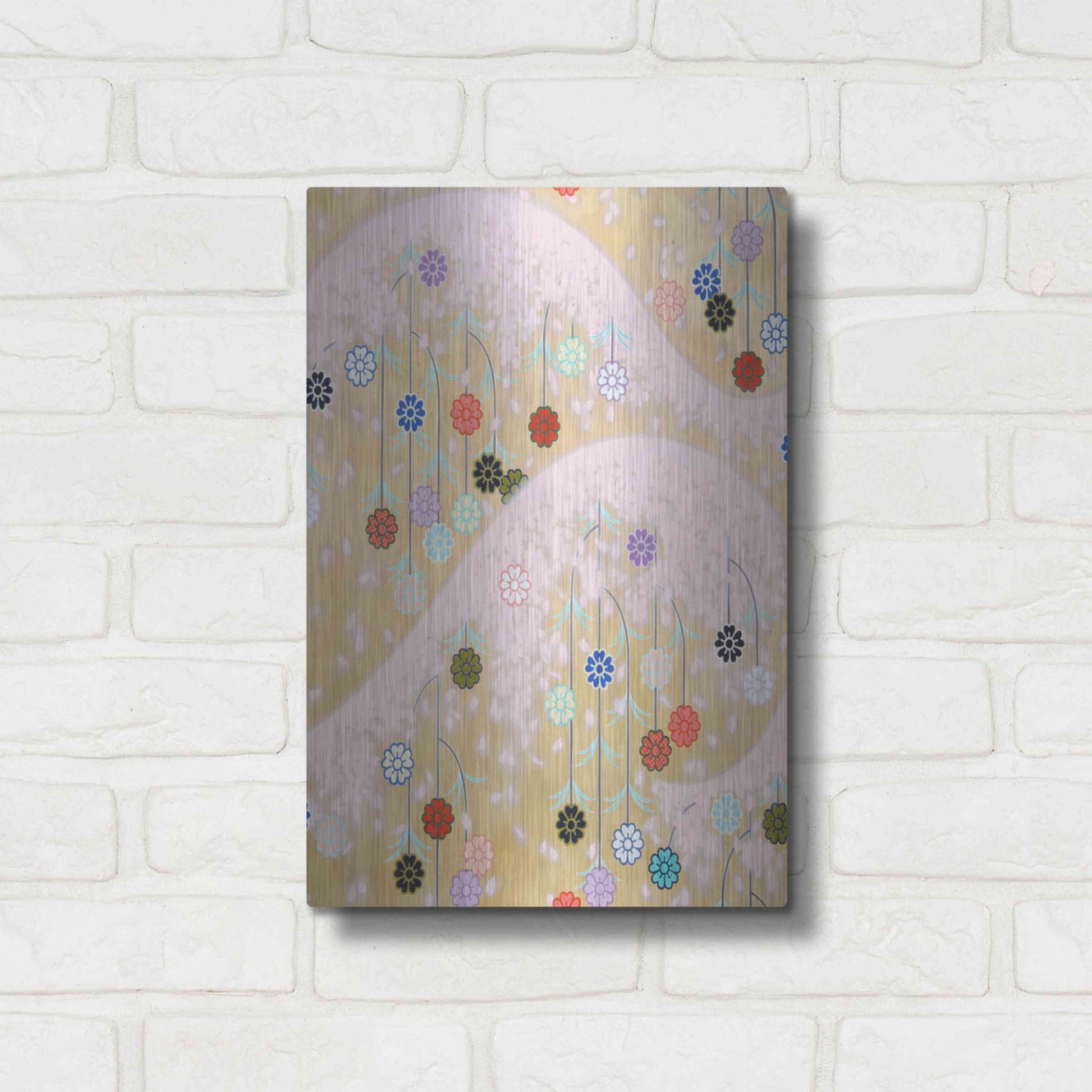 Luxe Metal Art 'Cherry Mountain' by Zigen Tanabe, Metal Wall Art,12x16