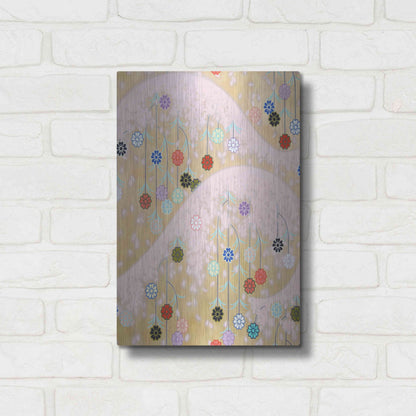 Luxe Metal Art 'Cherry Mountain' by Zigen Tanabe, Metal Wall Art,12x16