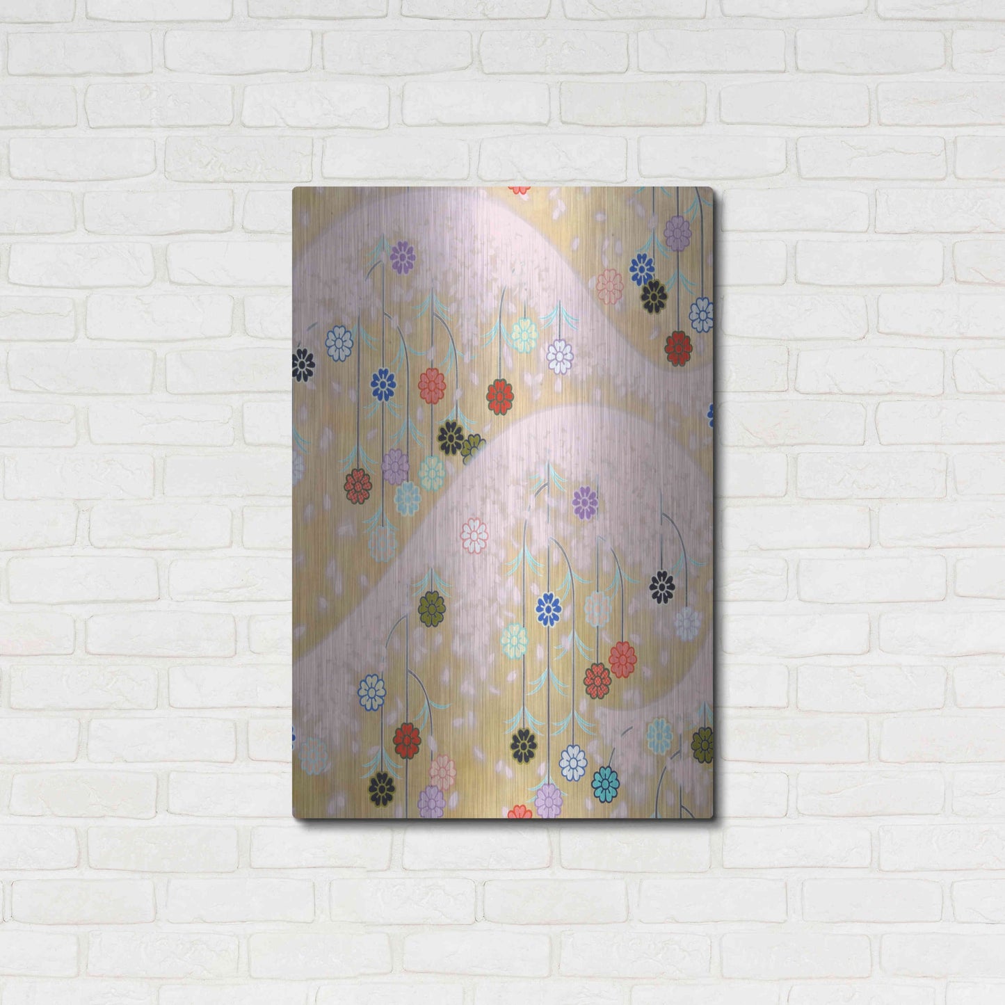 Luxe Metal Art 'Cherry Mountain' by Zigen Tanabe, Metal Wall Art,24x36