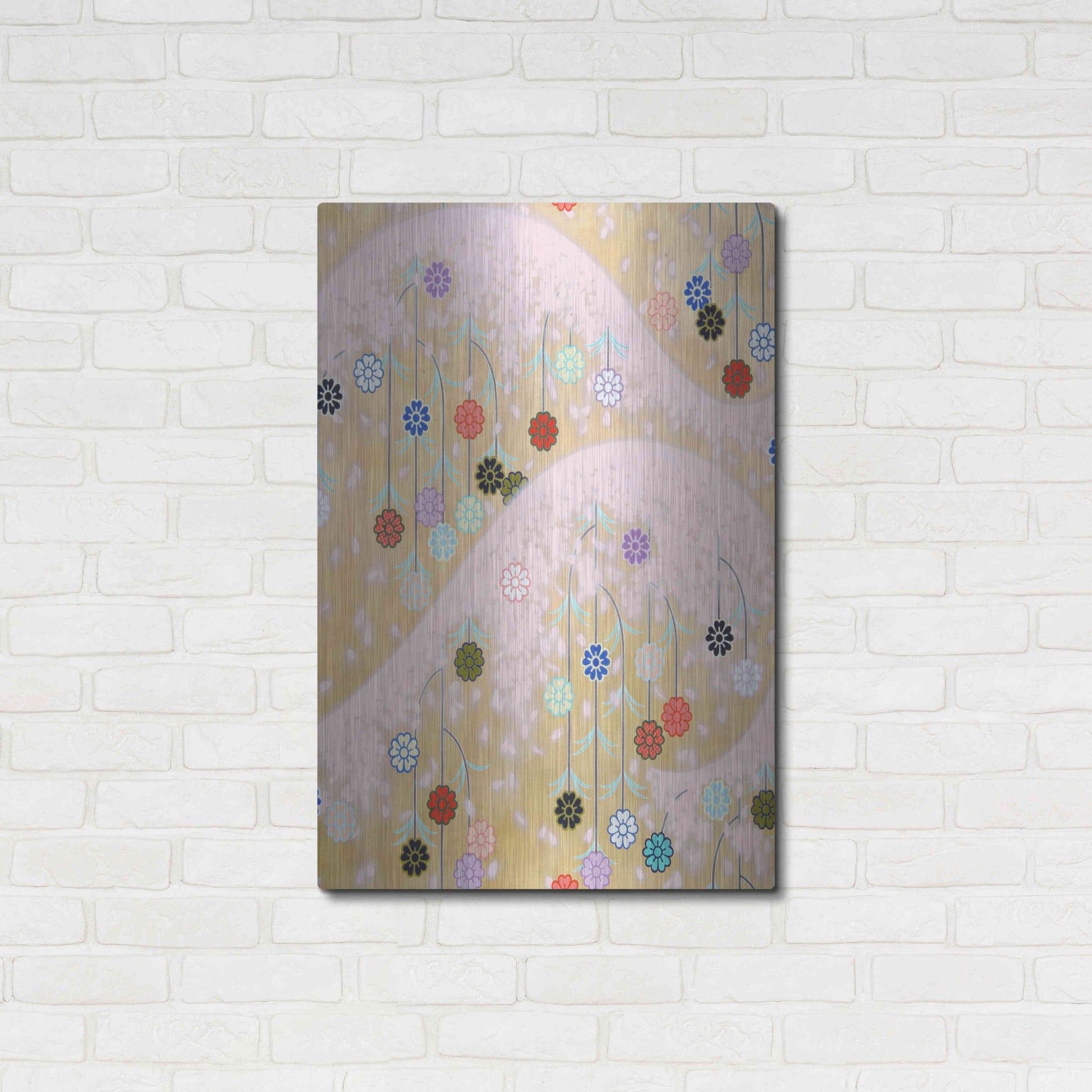 Luxe Metal Art 'Cherry Mountain' by Zigen Tanabe, Metal Wall Art,24x36