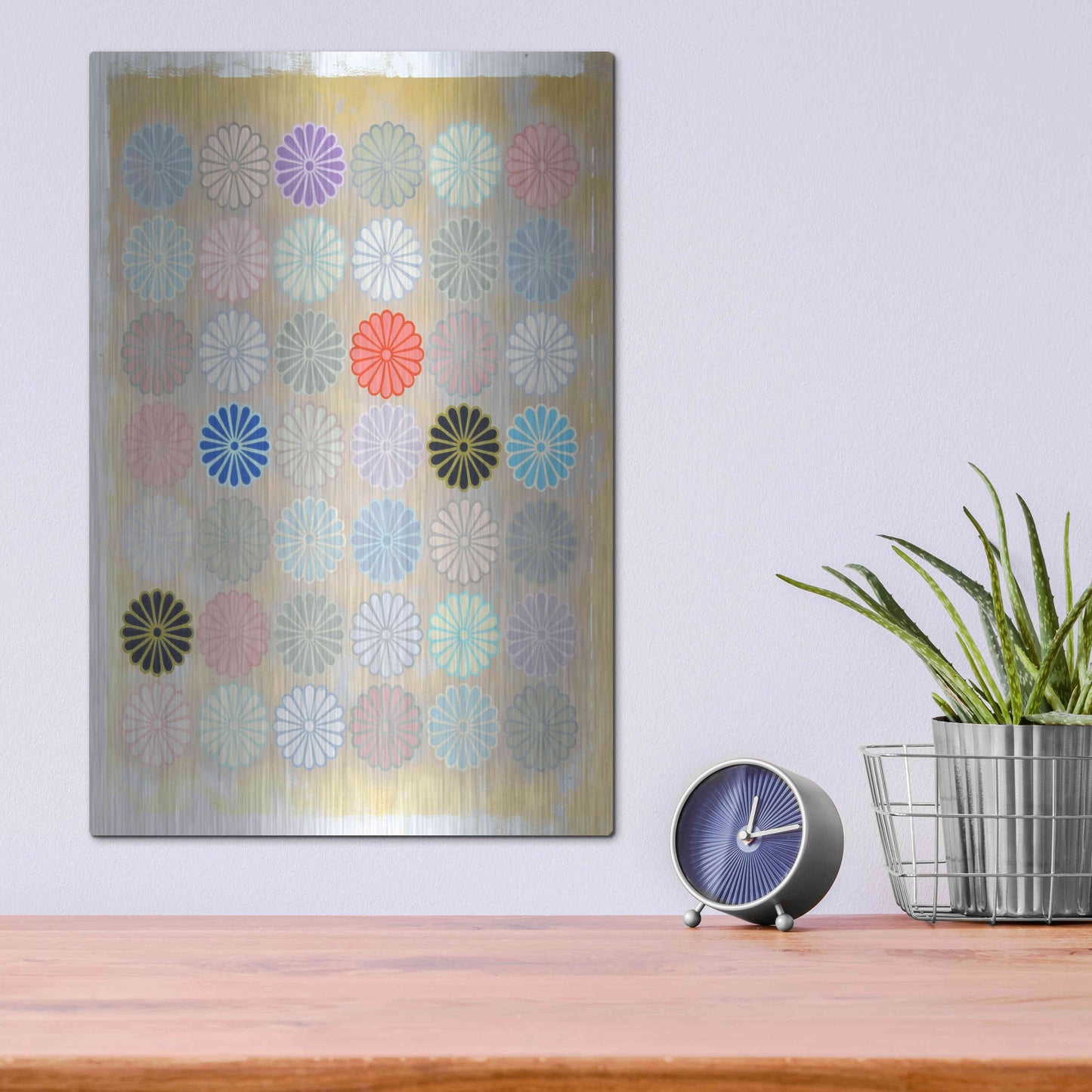 Luxe Metal Art 'Chrysanthemum Mark' by Zigen Tanabe, Metal Wall Art,12x16