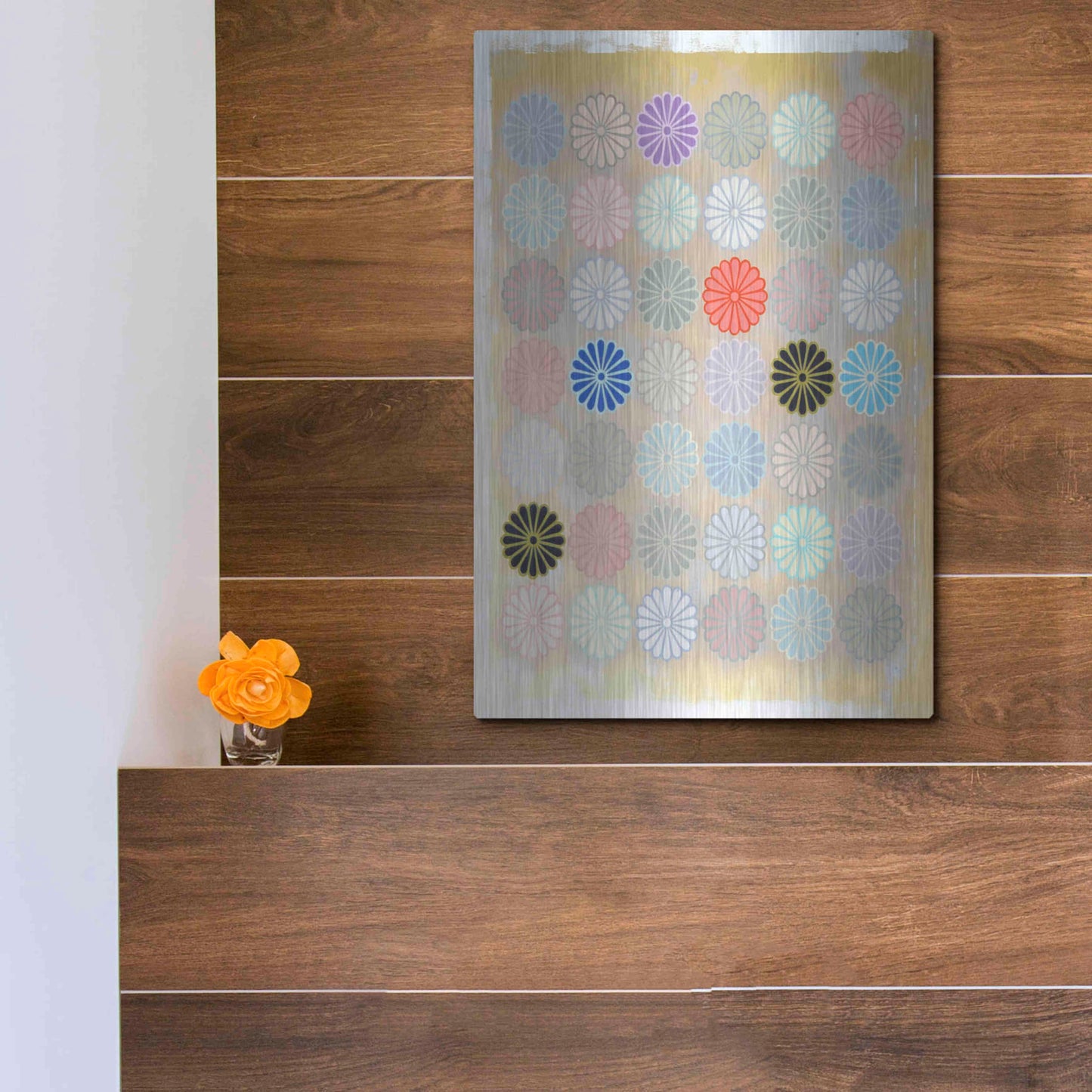 Luxe Metal Art 'Chrysanthemum Mark' by Zigen Tanabe, Metal Wall Art,12x16