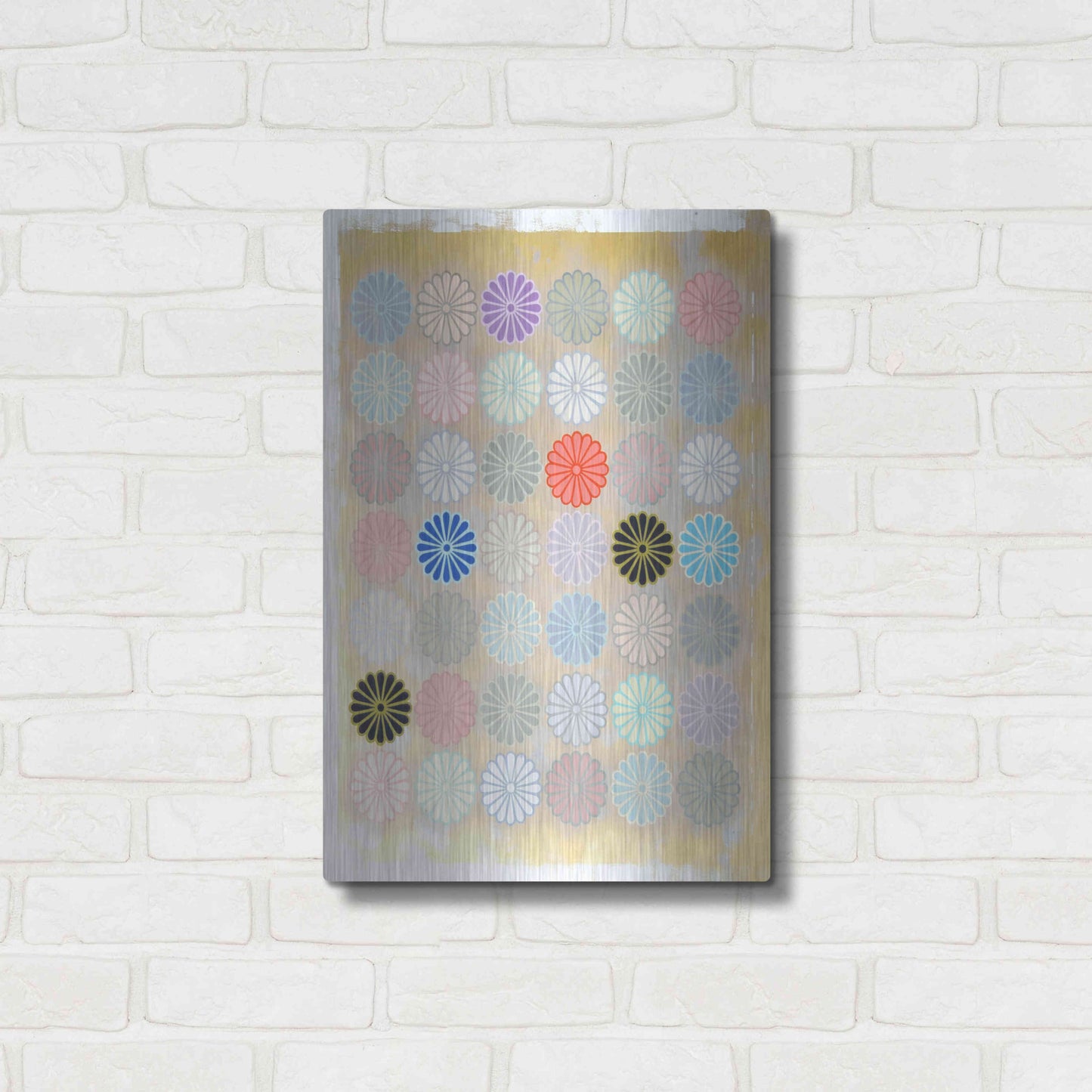 Luxe Metal Art 'Chrysanthemum Mark' by Zigen Tanabe, Metal Wall Art,16x24