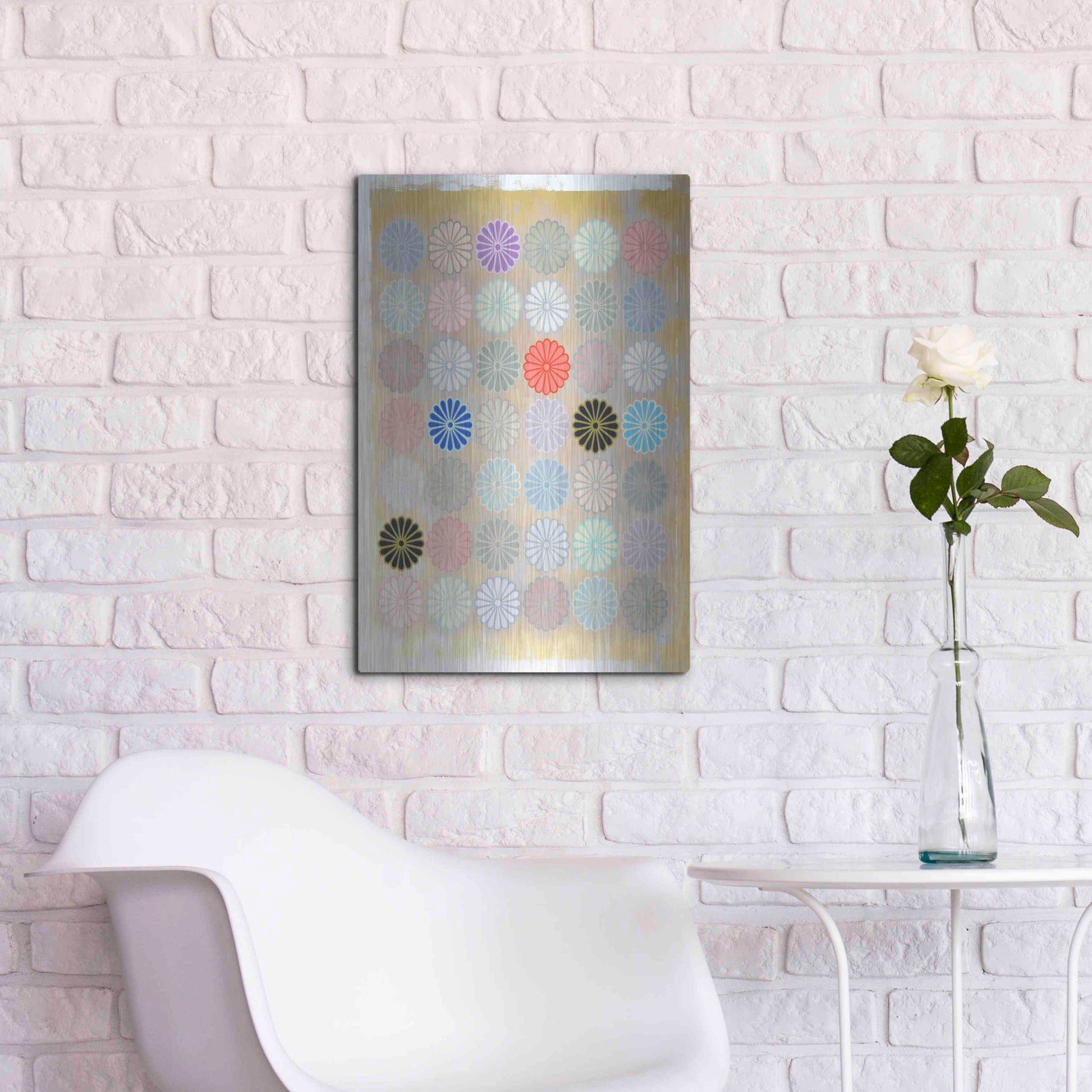 Luxe Metal Art 'Chrysanthemum Mark' by Zigen Tanabe, Metal Wall Art,16x24