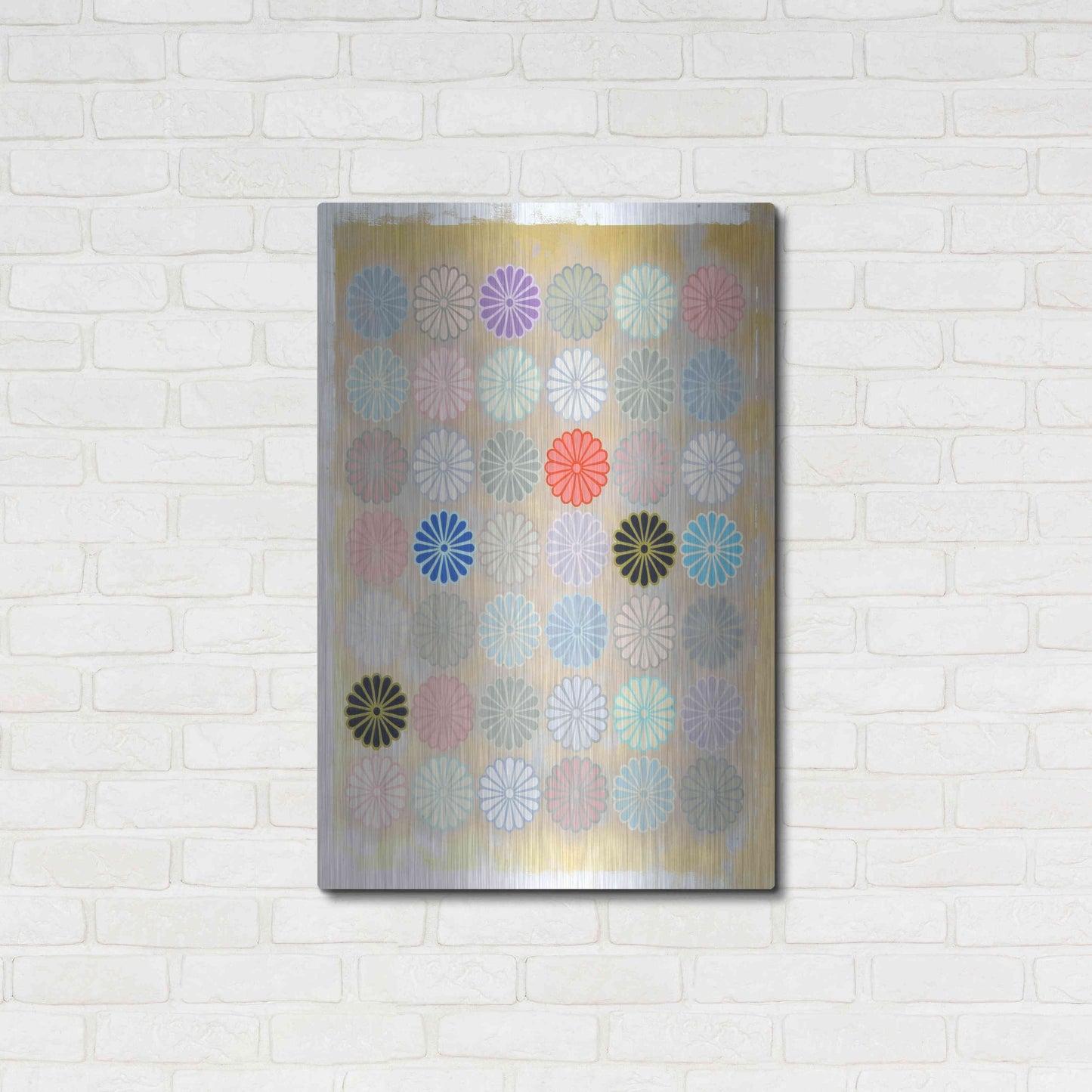 Luxe Metal Art 'Chrysanthemum Mark' by Zigen Tanabe, Metal Wall Art,24x36