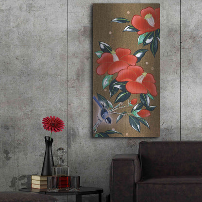 Luxe Metal Art 'Camellia L' by Zigen Tanabe, Metal Wall Art,24x48