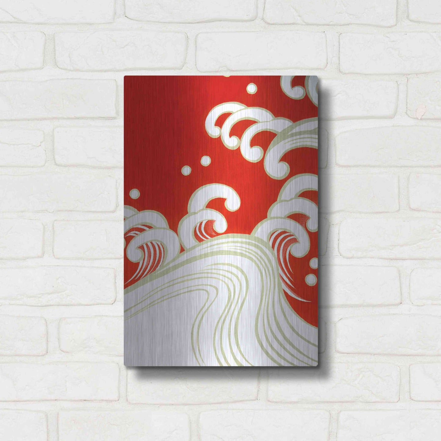 Luxe Metal Art 'Wave B' by Zigen Tanabe, Metal Wall Art,12x16