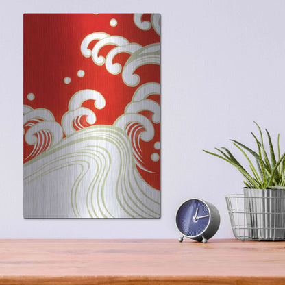 Luxe Metal Art 'Wave B' by Zigen Tanabe, Metal Wall Art,12x16