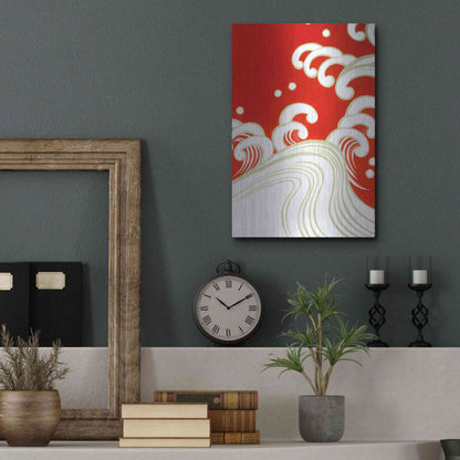 Luxe Metal Art 'Wave B' by Zigen Tanabe, Metal Wall Art,12x16