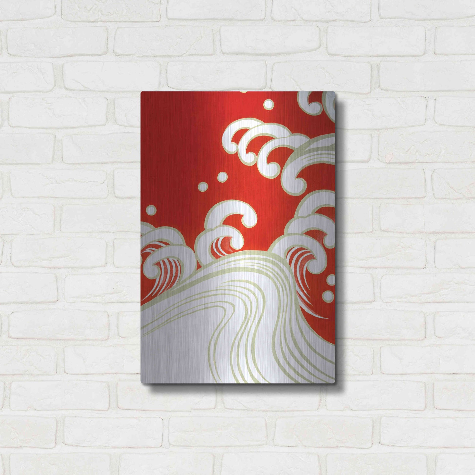 Luxe Metal Art 'Wave B' by Zigen Tanabe, Metal Wall Art,16x24
