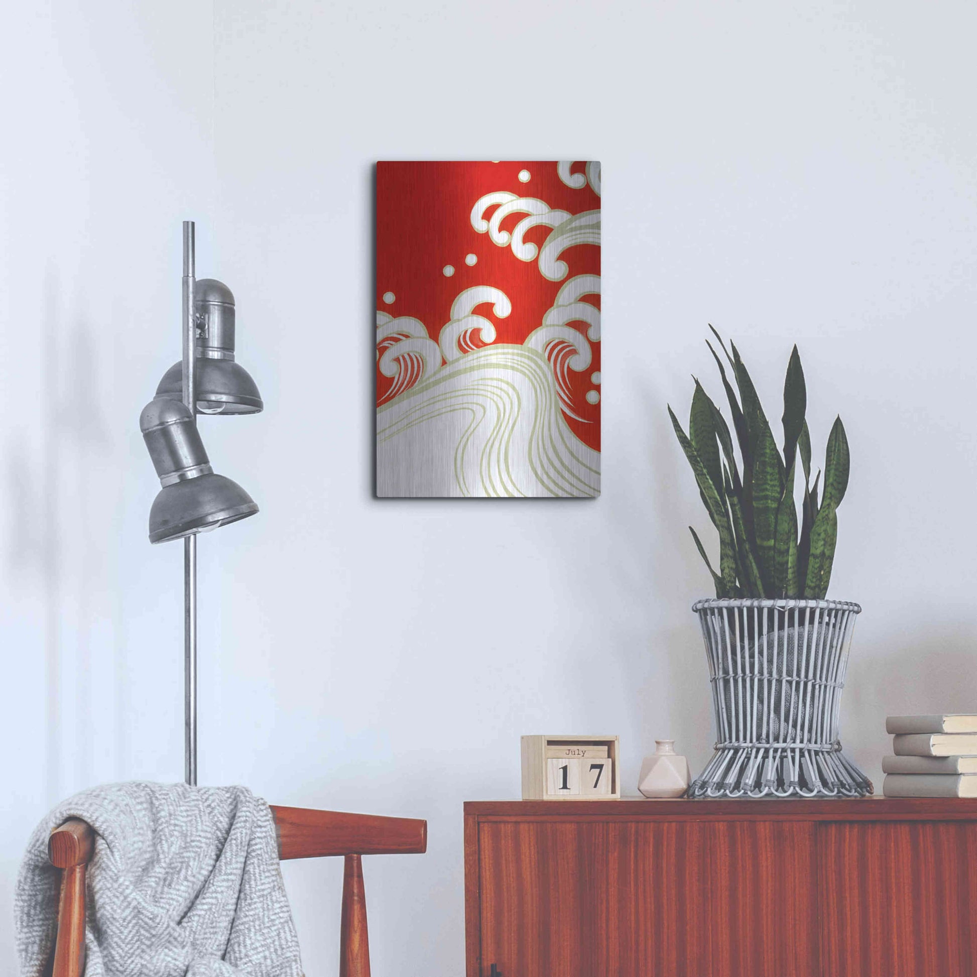 Luxe Metal Art 'Wave B' by Zigen Tanabe, Metal Wall Art,16x24