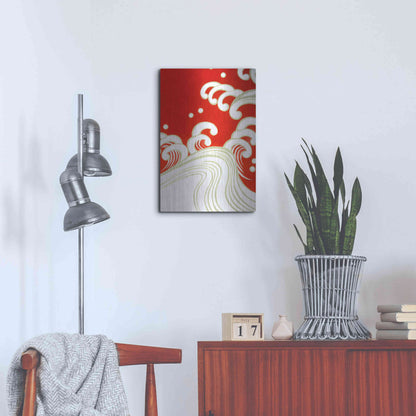 Luxe Metal Art 'Wave B' by Zigen Tanabe, Metal Wall Art,16x24