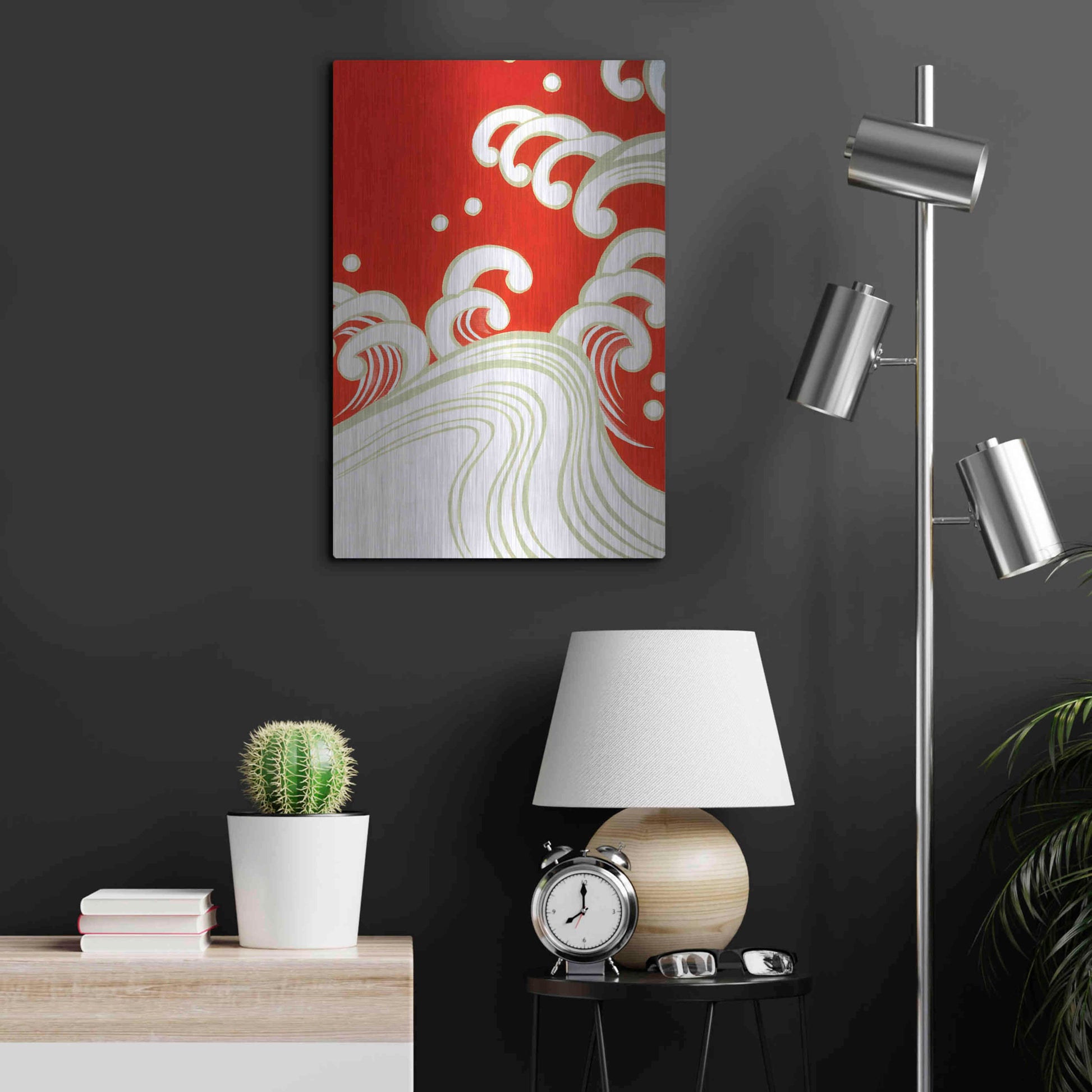 Luxe Metal Art 'Wave B' by Zigen Tanabe, Metal Wall Art,16x24