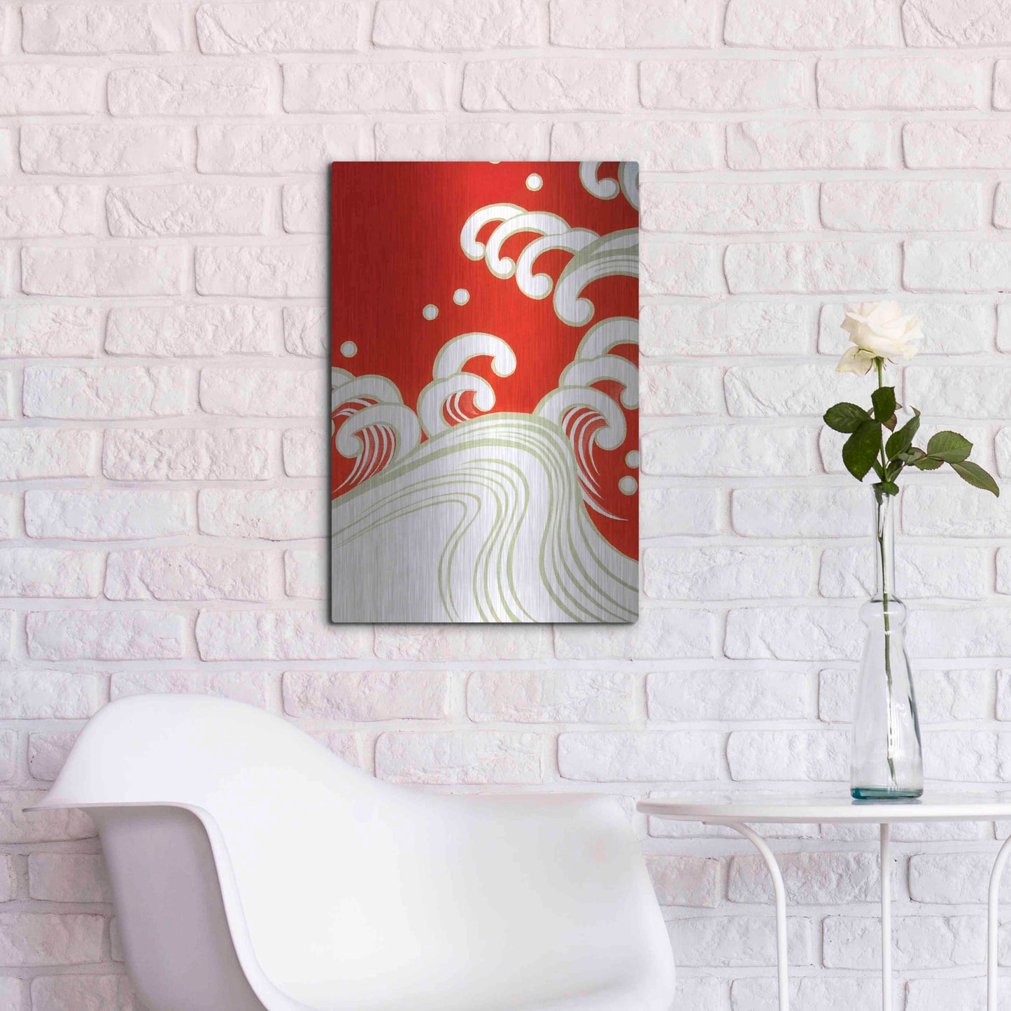 Luxe Metal Art 'Wave B' by Zigen Tanabe, Metal Wall Art,16x24