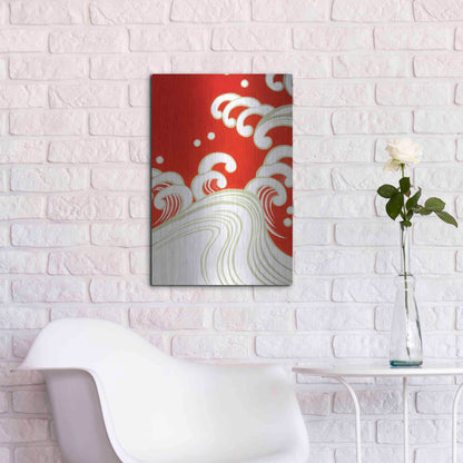 Luxe Metal Art 'Wave B' by Zigen Tanabe, Metal Wall Art,16x24