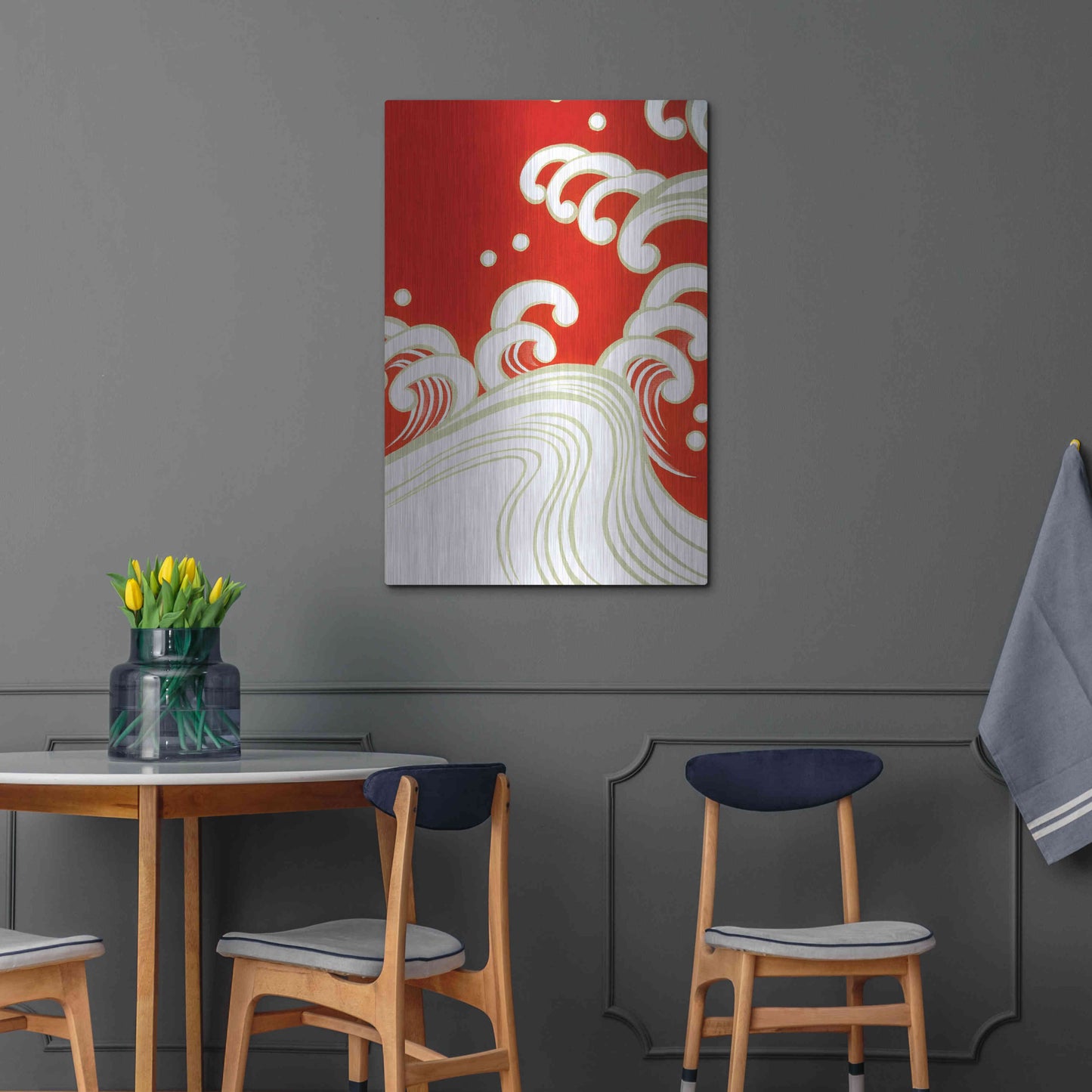 Luxe Metal Art 'Wave B' by Zigen Tanabe, Metal Wall Art,24x36