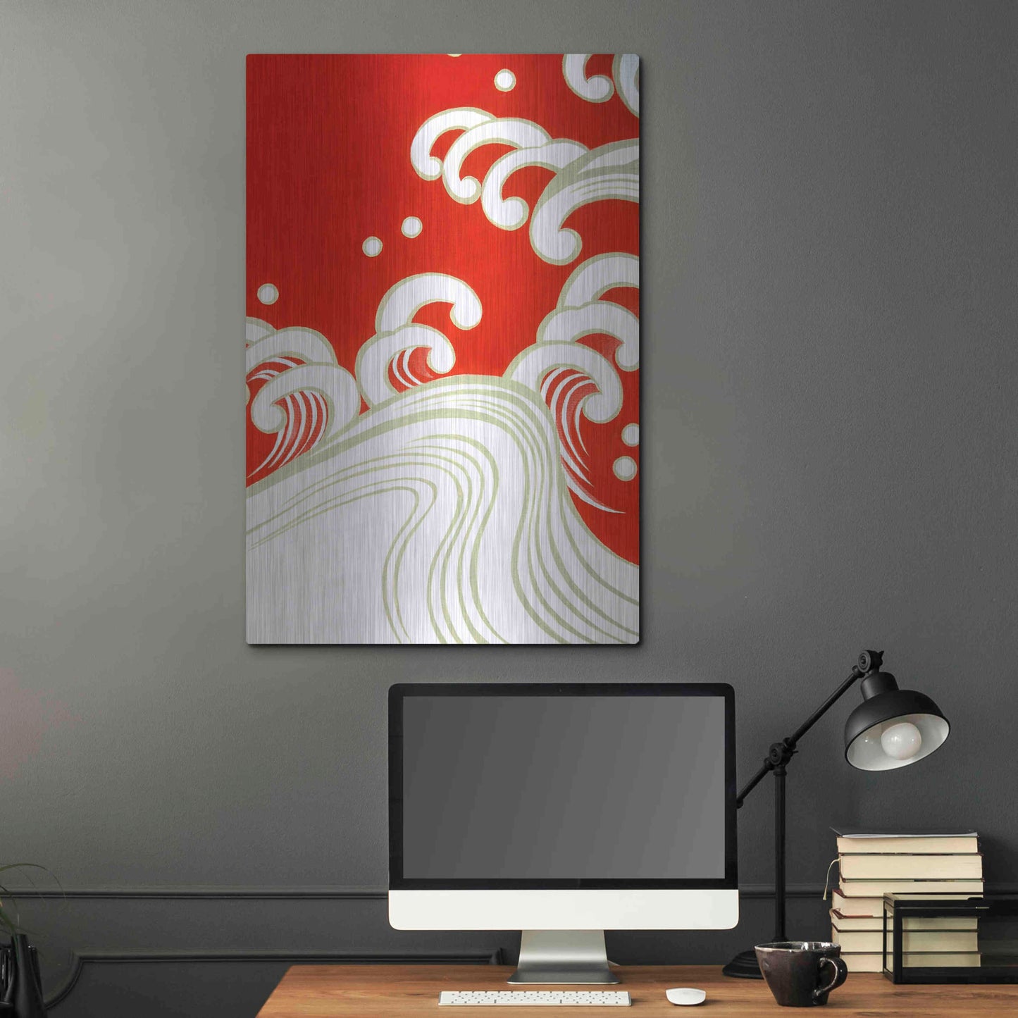 Luxe Metal Art 'Wave B' by Zigen Tanabe, Metal Wall Art,24x36