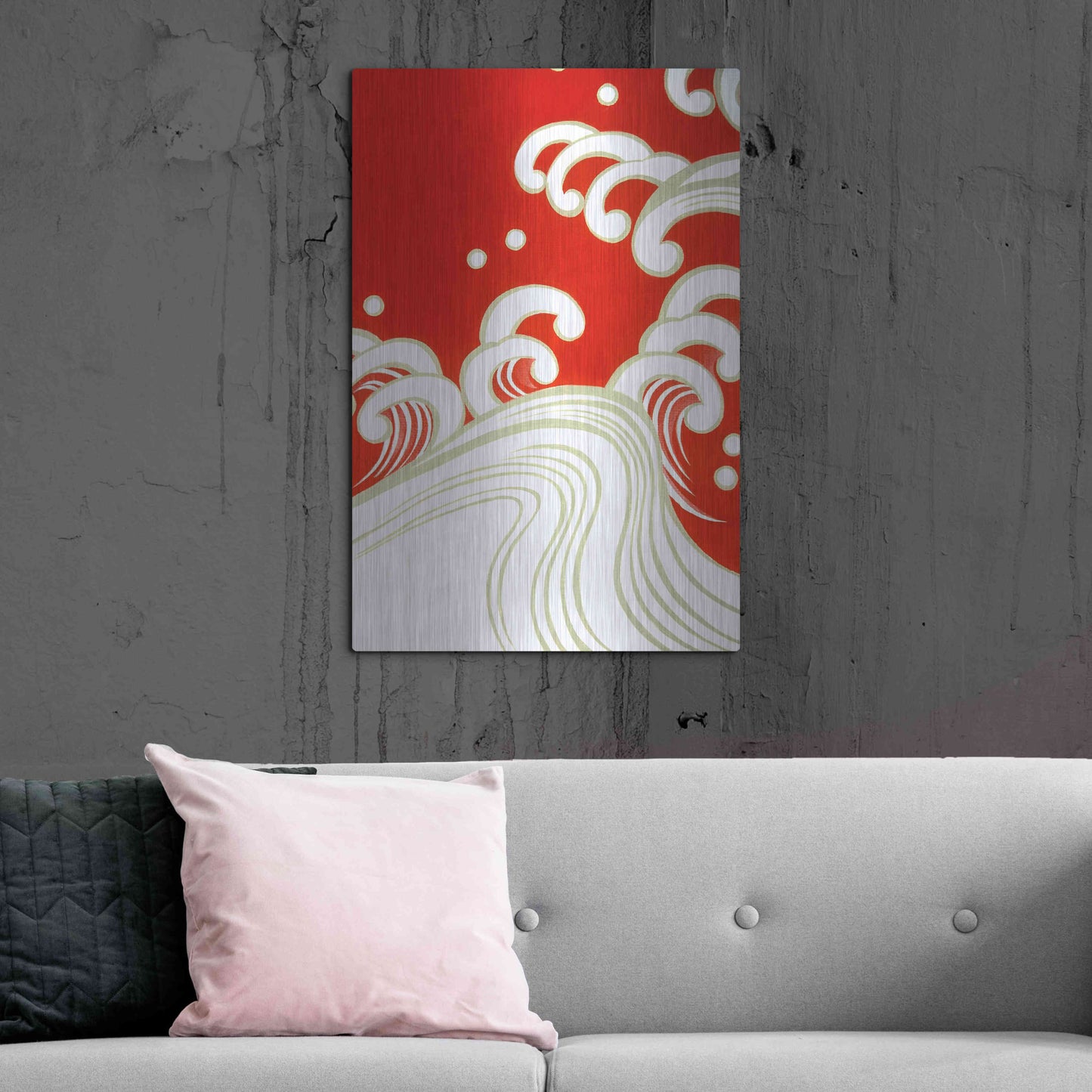 Luxe Metal Art 'Wave B' by Zigen Tanabe, Metal Wall Art,24x36