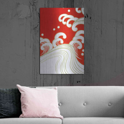 Luxe Metal Art 'Wave B' by Zigen Tanabe, Metal Wall Art,24x36