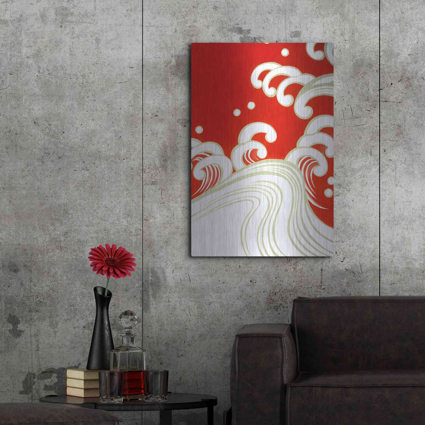Luxe Metal Art 'Wave B' by Zigen Tanabe, Metal Wall Art,24x36