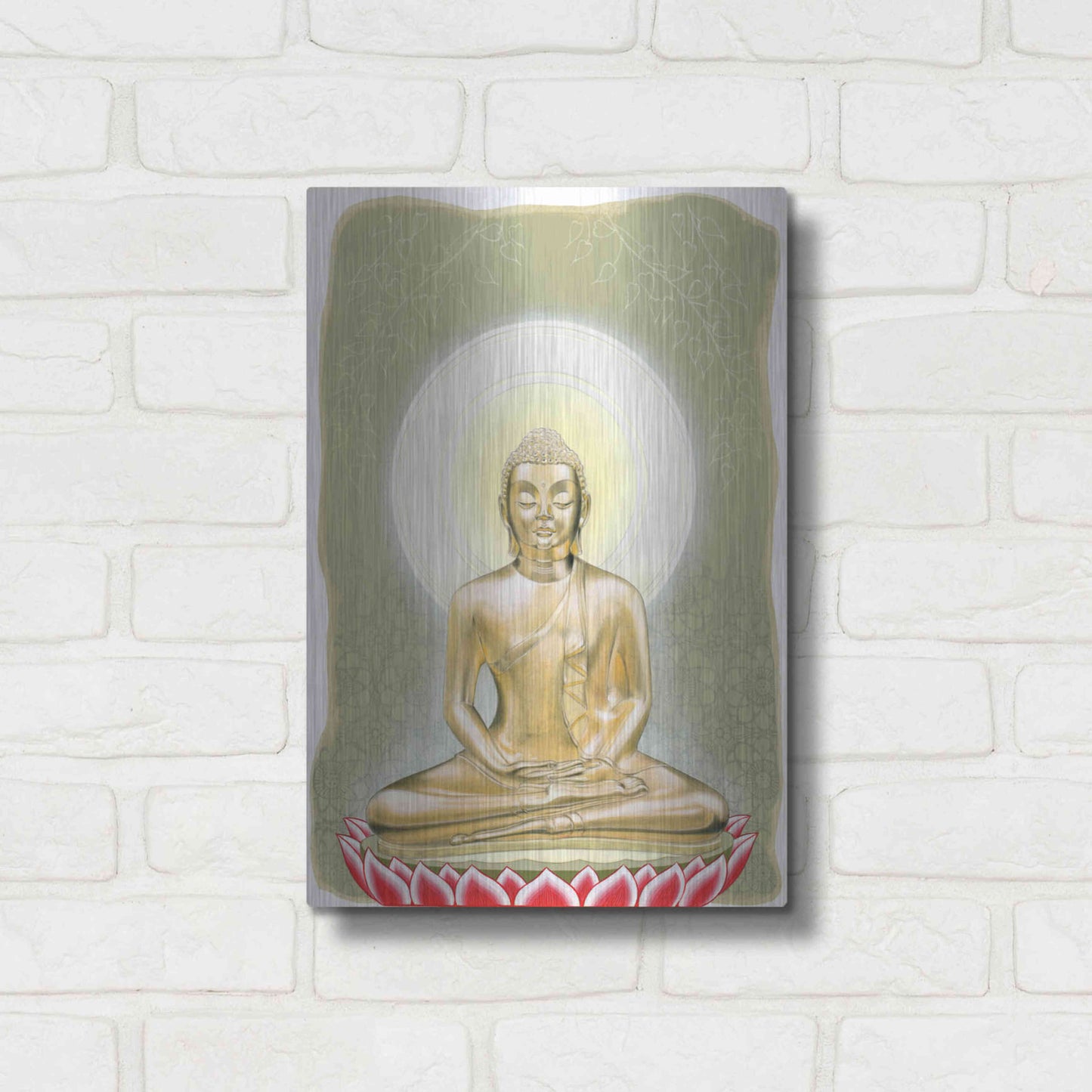 Luxe Metal Art 'Buddha' by Zigen Tanabe, Metal Wall Art,12x16