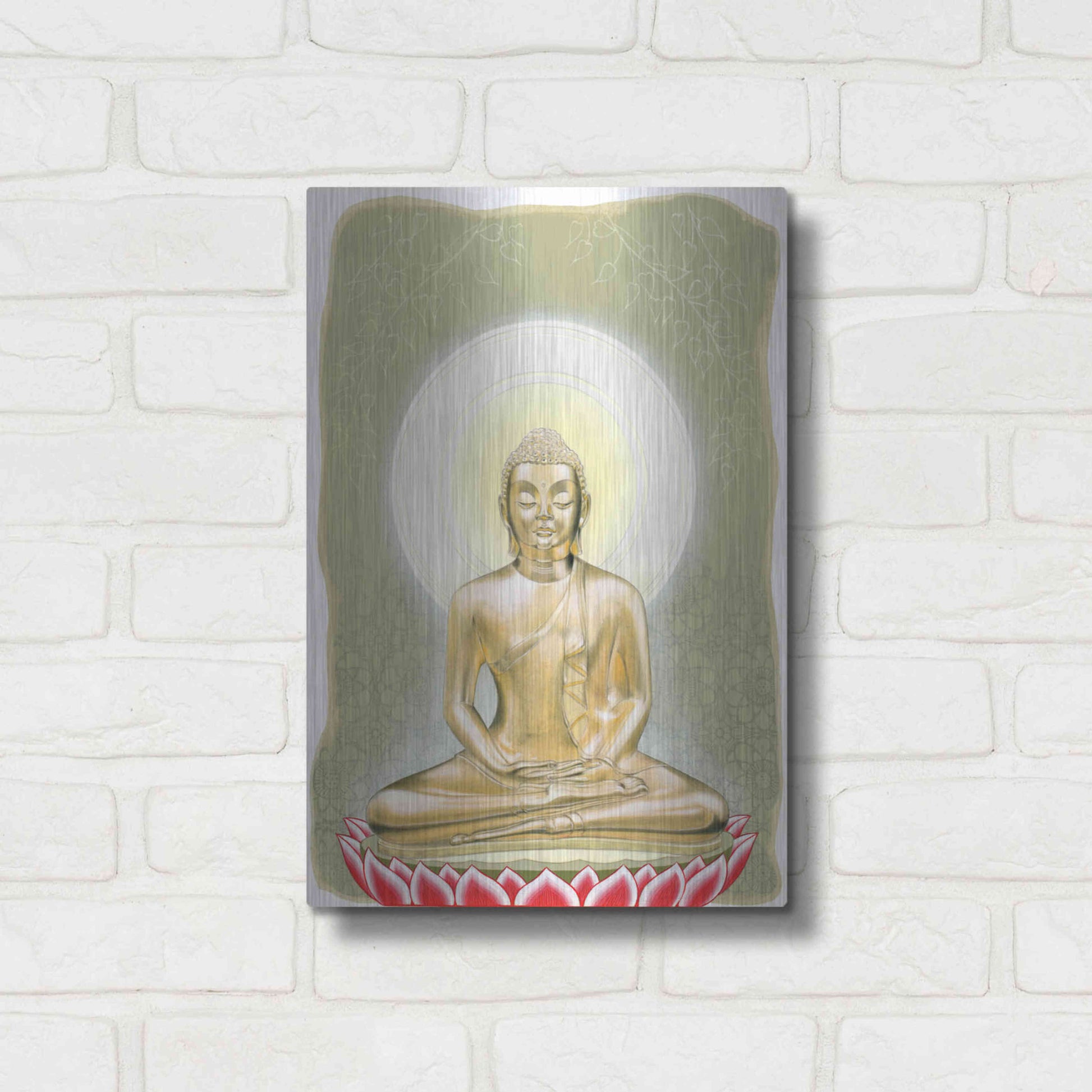 Luxe Metal Art 'Buddha' by Zigen Tanabe, Metal Wall Art,12x16