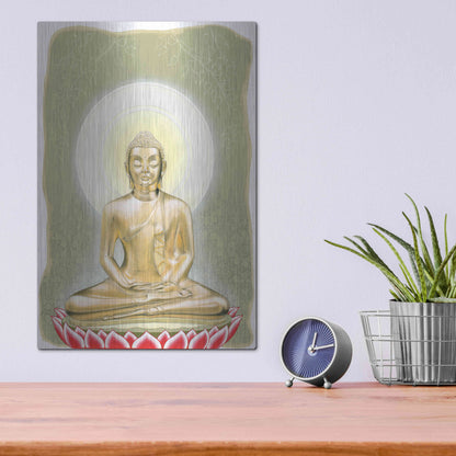 Luxe Metal Art 'Buddha' by Zigen Tanabe, Metal Wall Art,12x16