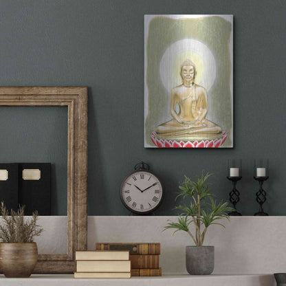 Luxe Metal Art 'Buddha' by Zigen Tanabe, Metal Wall Art,12x16