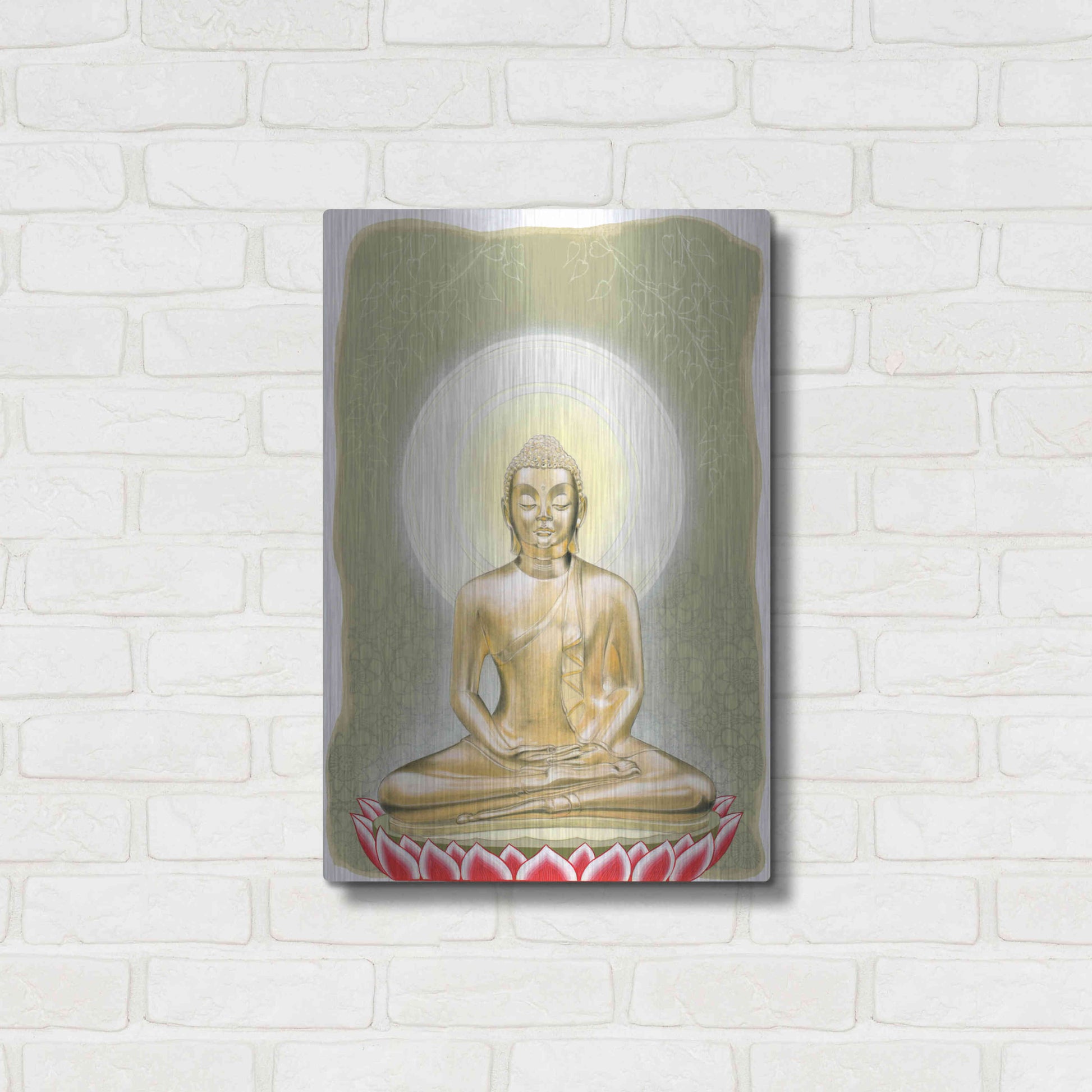Luxe Metal Art 'Buddha' by Zigen Tanabe, Metal Wall Art,16x24