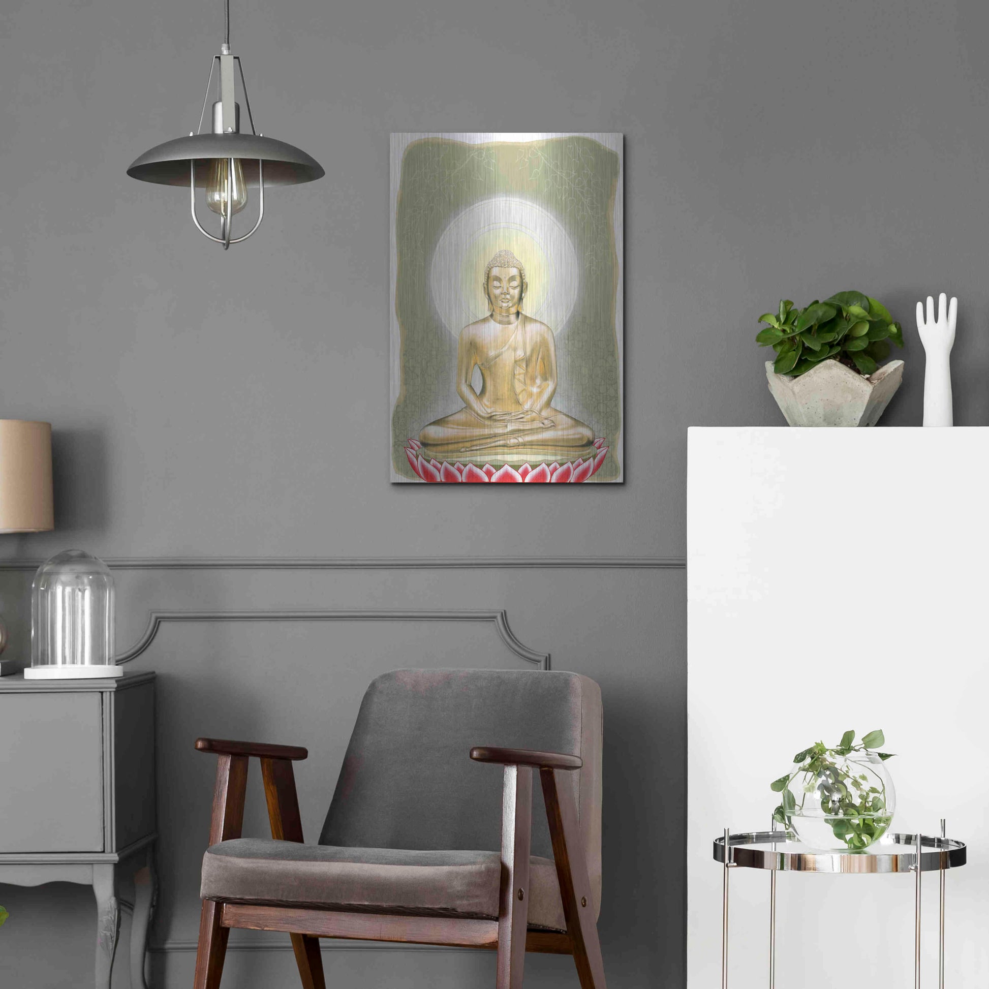 Luxe Metal Art 'Buddha' by Zigen Tanabe, Metal Wall Art,16x24