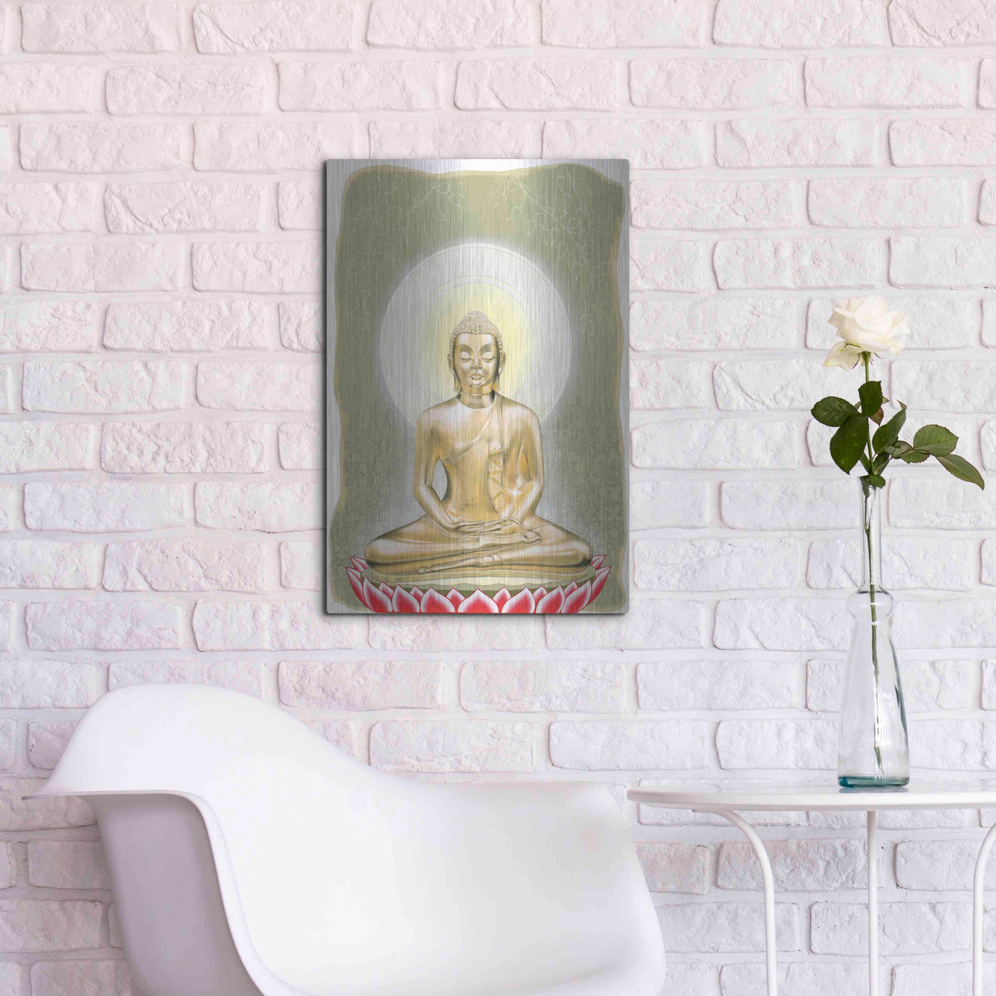 Luxe Metal Art 'Buddha' by Zigen Tanabe, Metal Wall Art,16x24