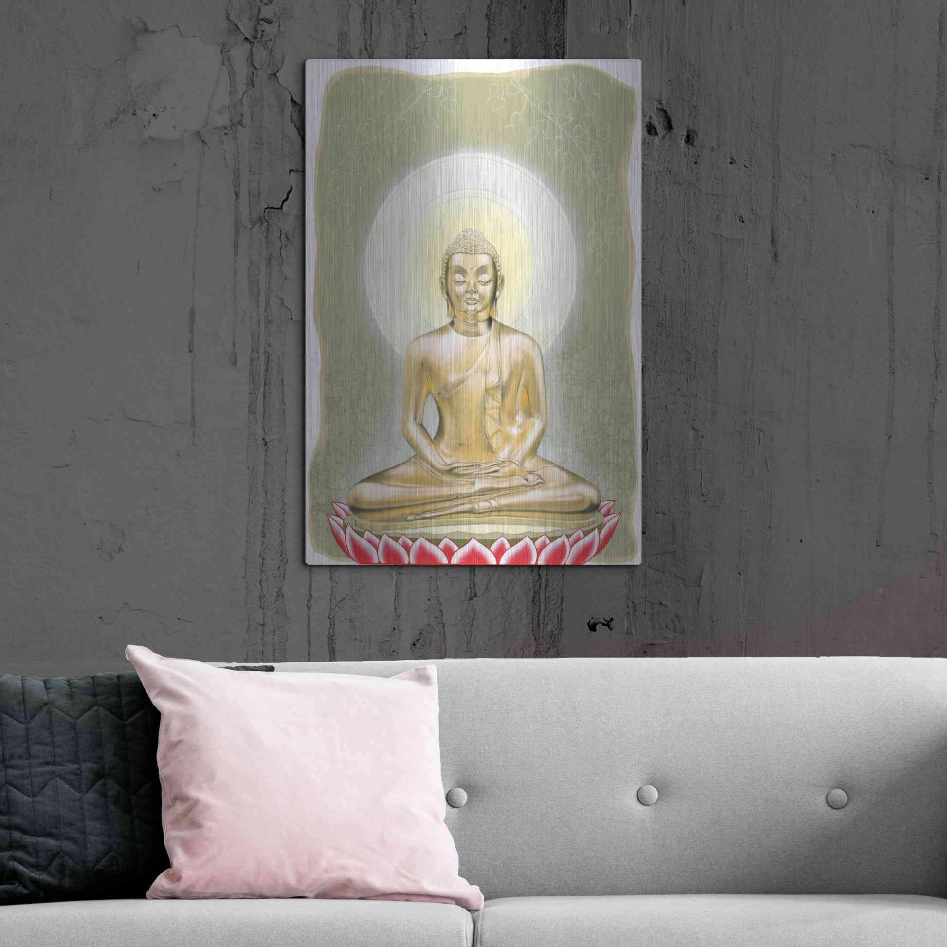 Luxe Metal Art 'Buddha' by Zigen Tanabe, Metal Wall Art,24x36